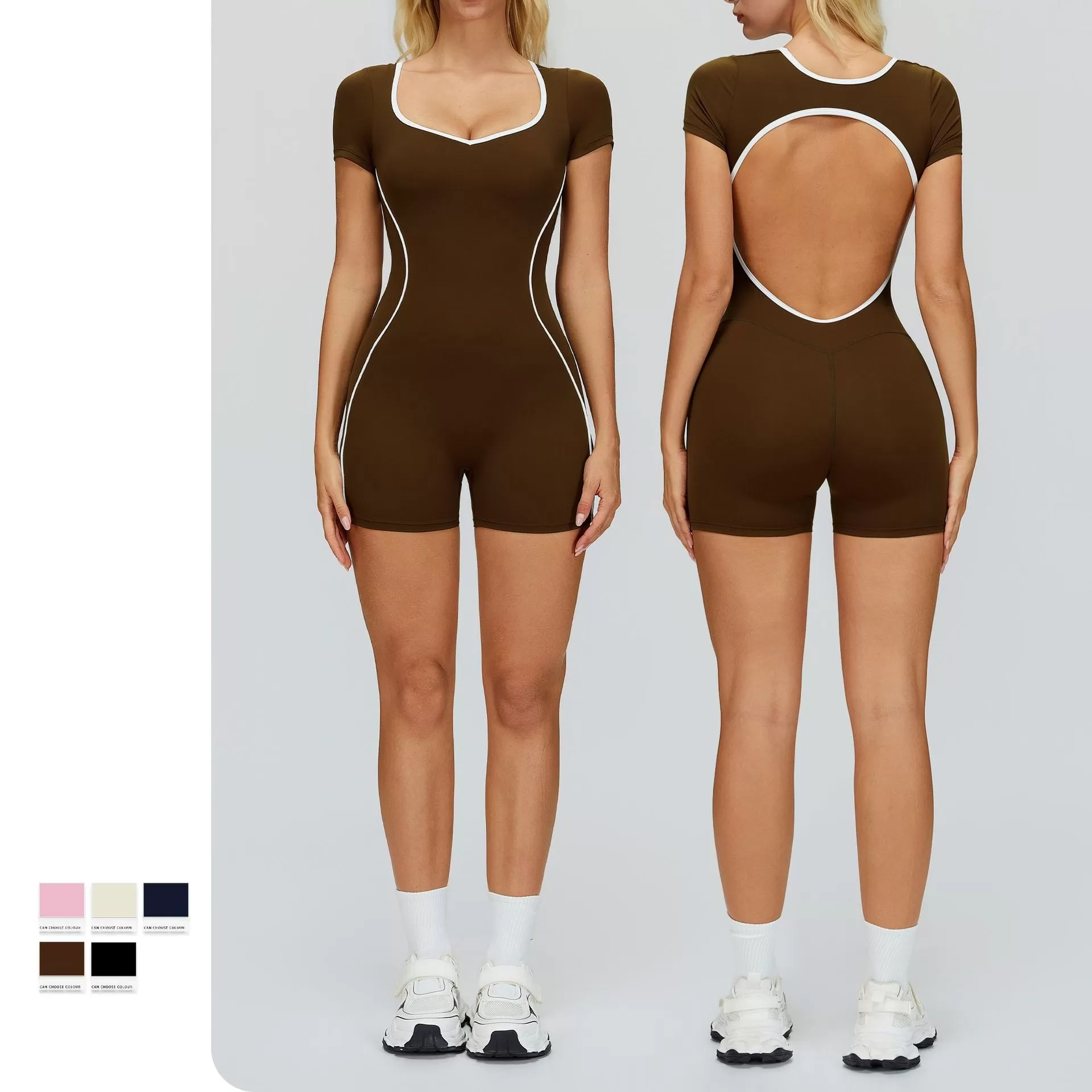 Mono de una pieza para mujer para entrenamiento, fitness, gimnasio, yoga, FGBELT2501