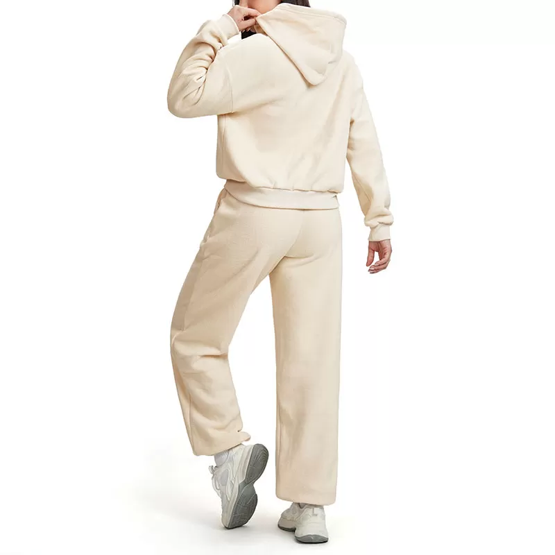 Conjunto deportivo informal de dos piezas para mujer, chaqueta holgada con cremallera y sudadera con capucha ancha, FGBETZ5540