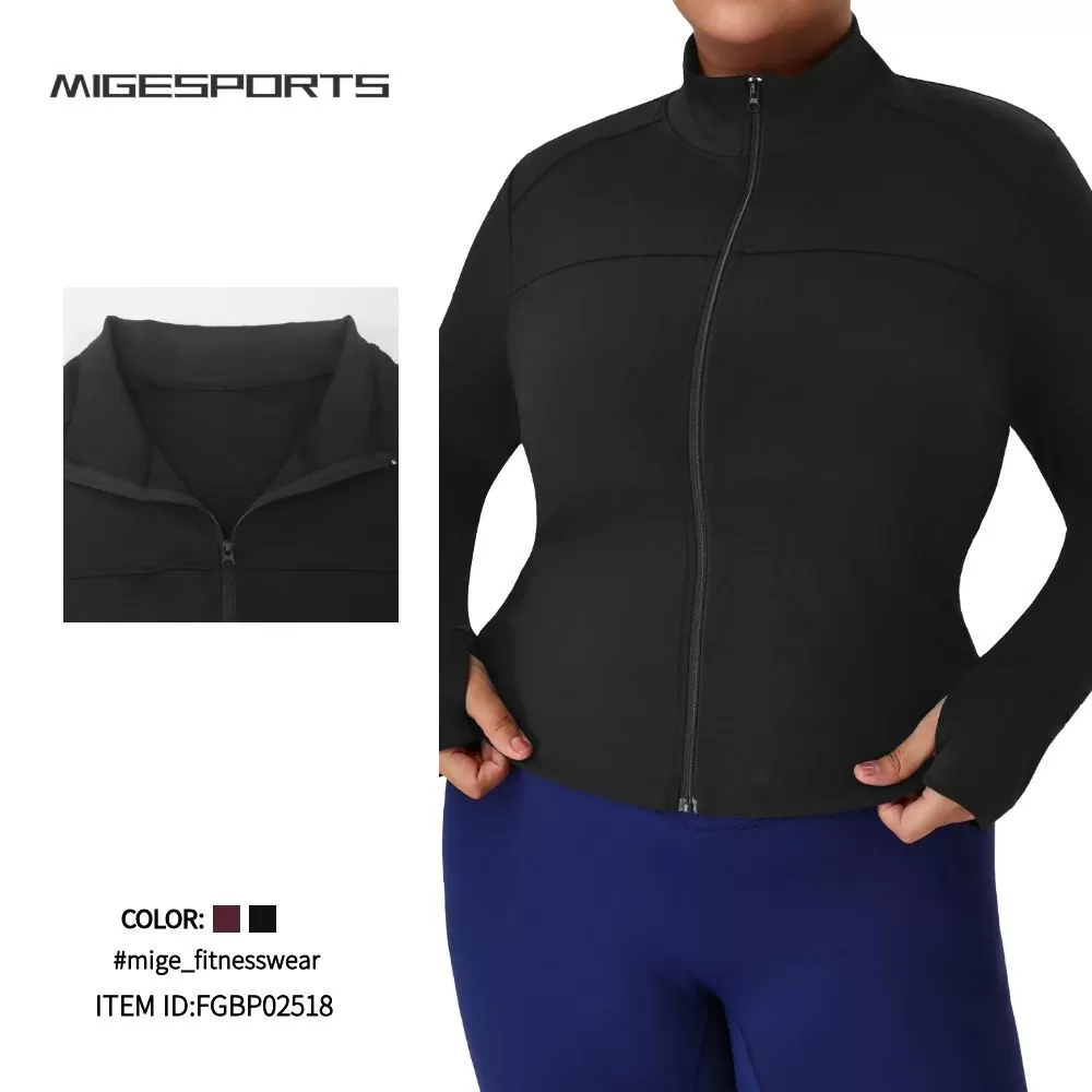 Chaqueta deportiva de moda de alta calidad y talla grande para gimnasio, fitness y yoga para mujer FGBP02518