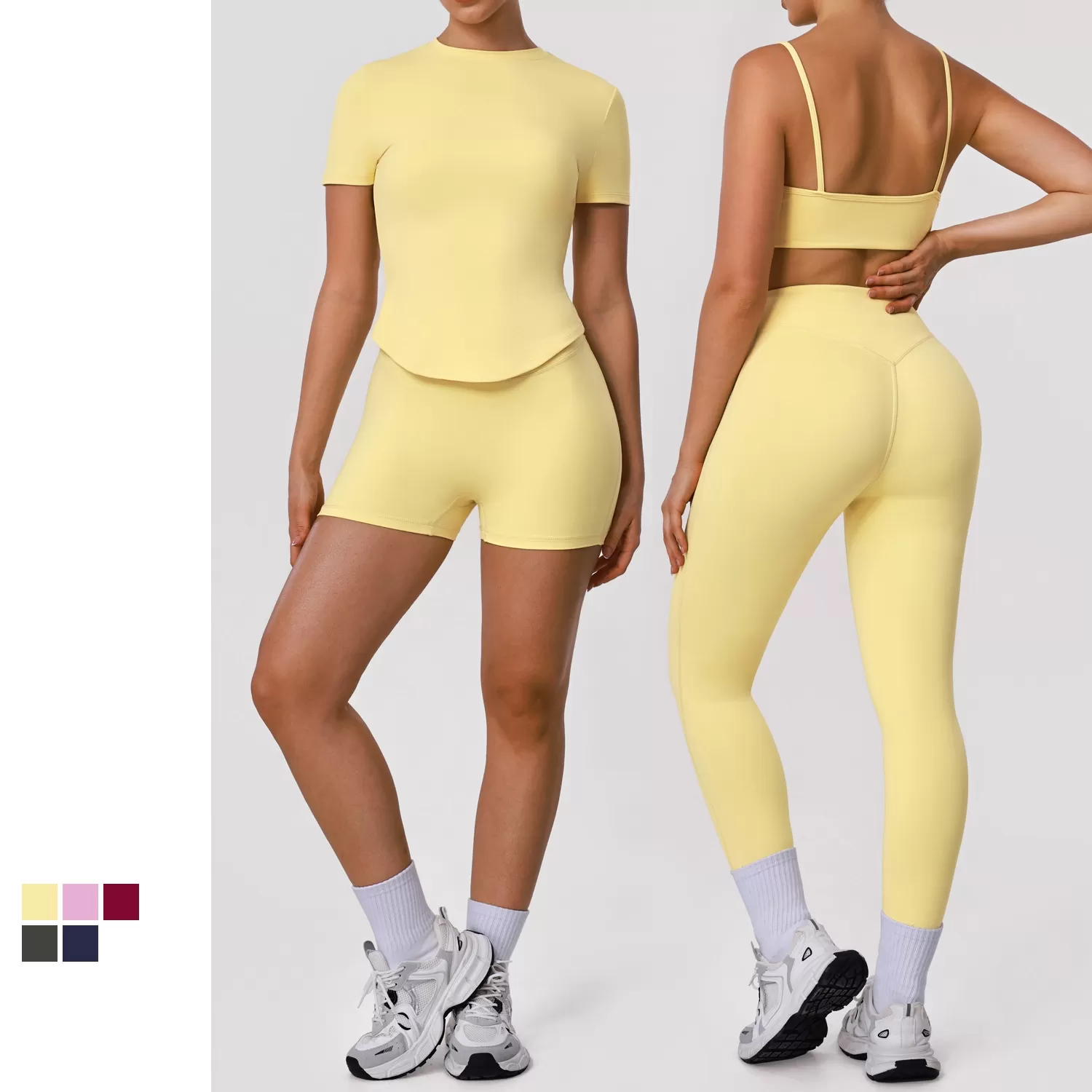 Conjuntos de ropa deportiva para mujer, ropa deportiva para gimnasio, ropa deportiva alta FGBSM2392