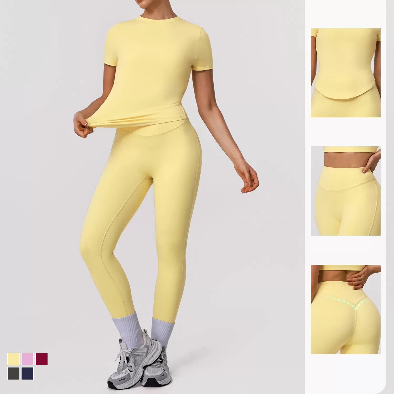 Conjunto de chándal para correr para mujer, sujetador y pantalones cortos, ropa de fitness, top de entrenamiento, conjuntos de yoga de cintura alta FGBSM2392