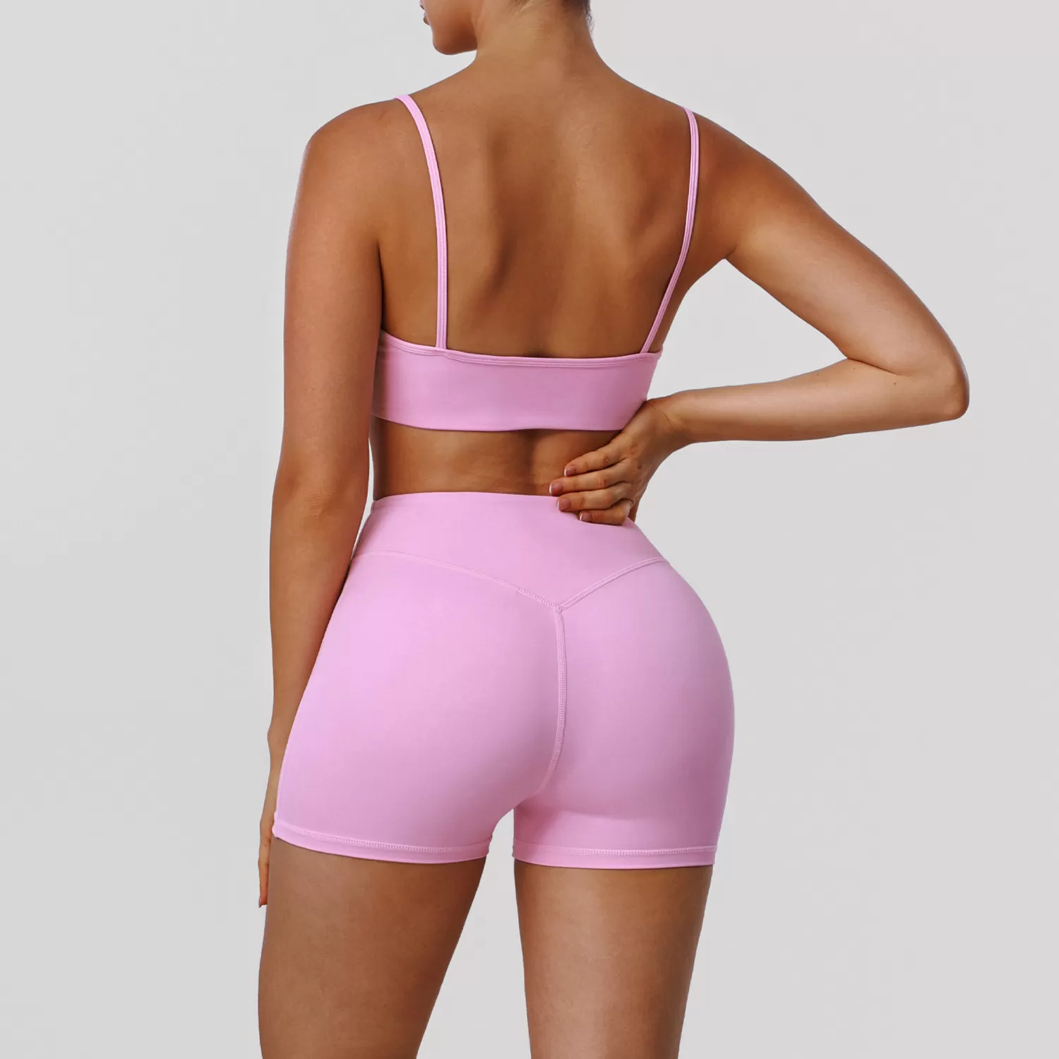 Conjunto de chándal para correr para mujer, sujetador y pantalones cortos, ropa de fitness, top de entrenamiento, conjuntos de yoga de cintura alta FGBSM2392