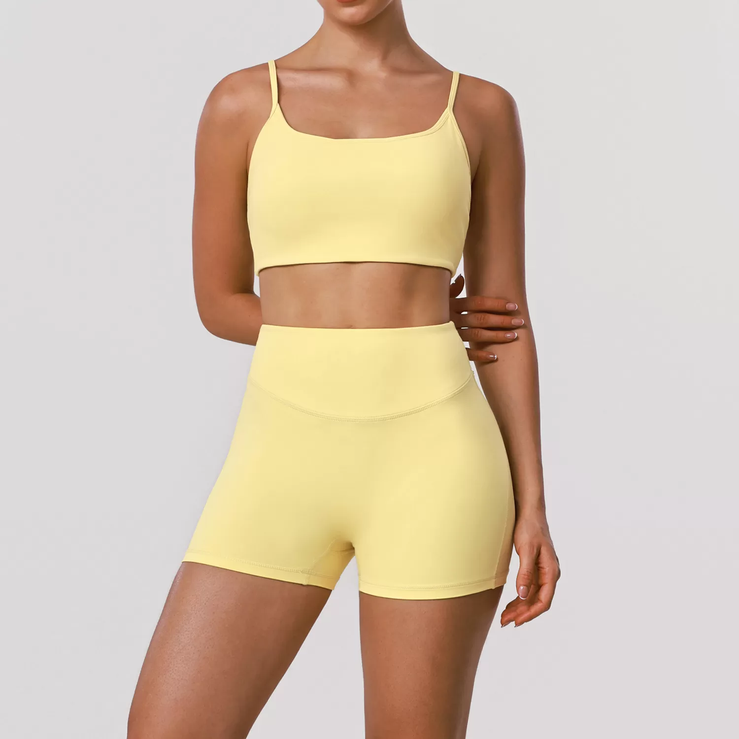 Conjunto de chándal para correr para mujer, sujetador y pantalones cortos, ropa de fitness, top de entrenamiento, conjuntos de yoga de cintura alta FGBSM2392