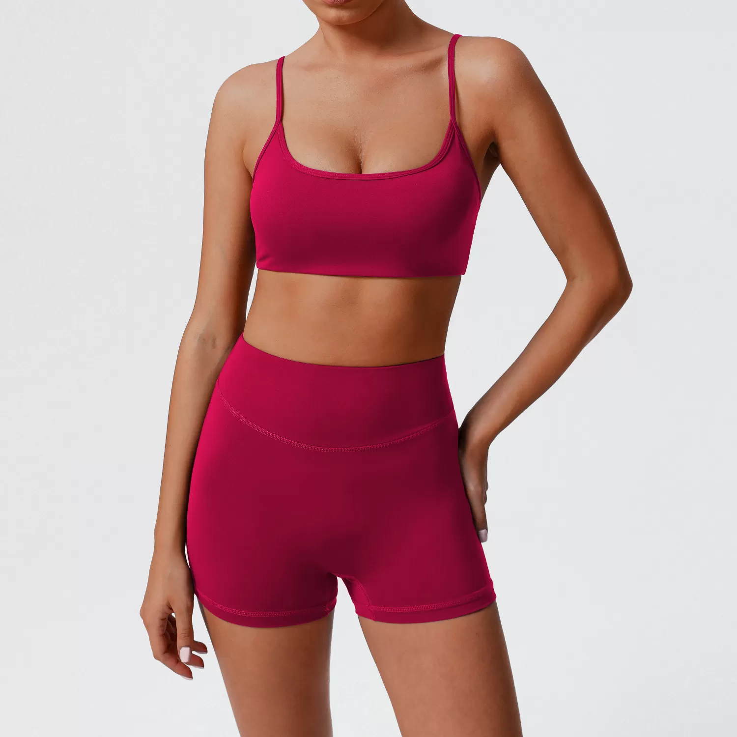 Conjunto de chándal para correr para mujer, sujetador y pantalones cortos, ropa de fitness, top de entrenamiento, conjuntos de yoga de cintura alta FGBSM2392