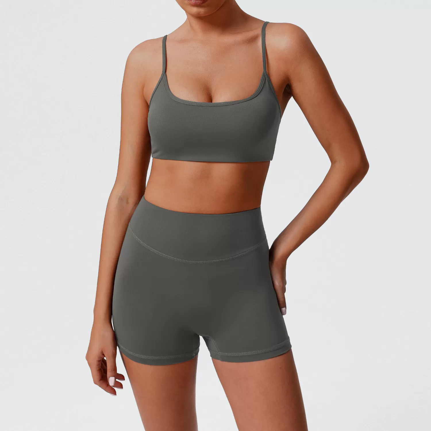 Conjunto de chándal para correr para mujer, sujetador y pantalones cortos, ropa de fitness, top de entrenamiento, conjuntos de yoga de cintura alta FGBSM2392