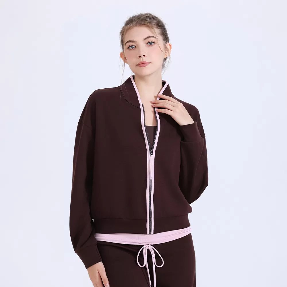 Traje de yoga, chaqueta de entrenamiento, ropa de entrenamiento para mujer, logotipo personalizado, gimnasio, fitness, traje de manga larga, ropa deportiva para ejercicio, ropa de yoga FGBWT3555
