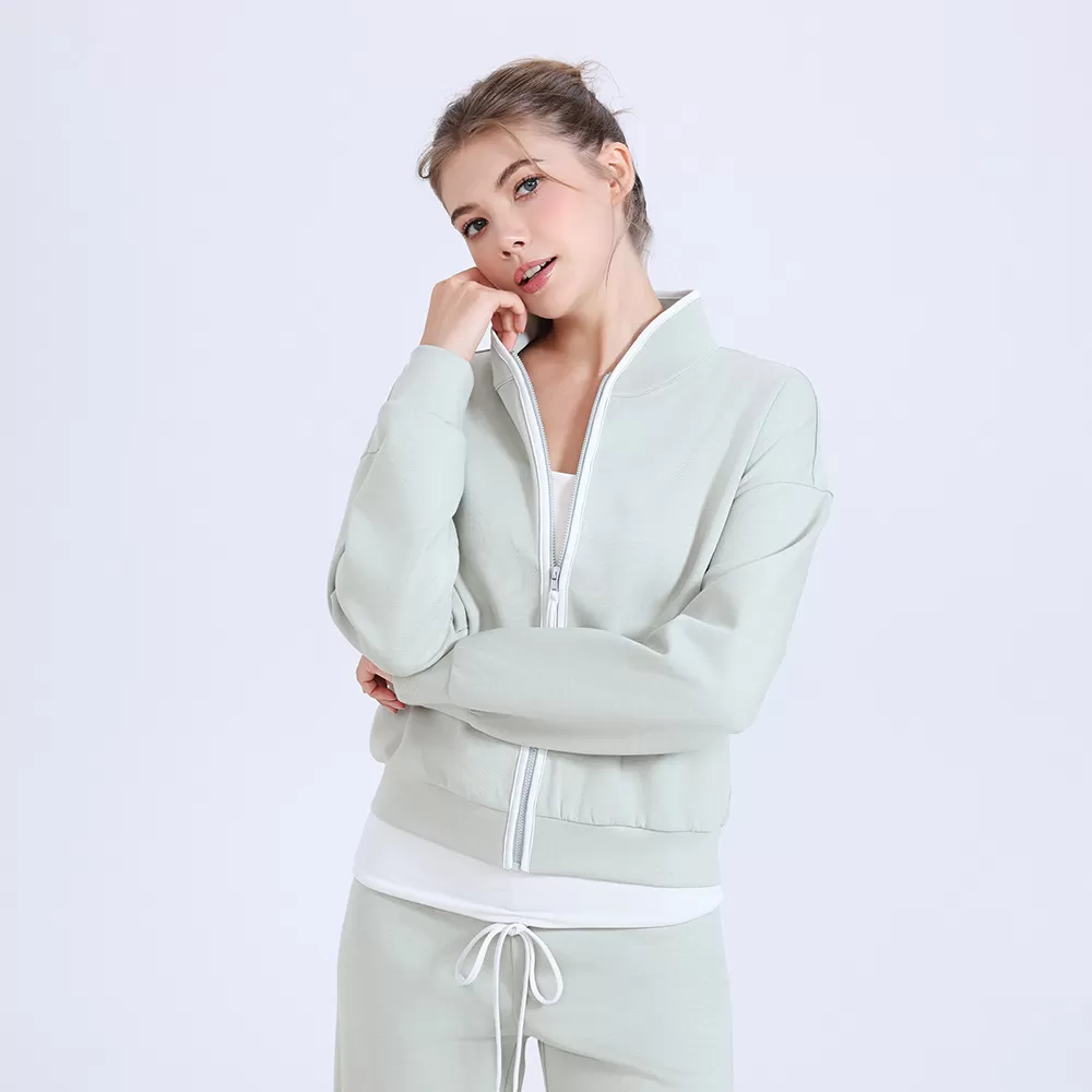 Traje de yoga, chaqueta de entrenamiento, ropa de entrenamiento para mujer, logotipo personalizado, gimnasio, fitness, traje de manga larga, ropa deportiva para ejercicio, ropa de yoga FGBWT3555