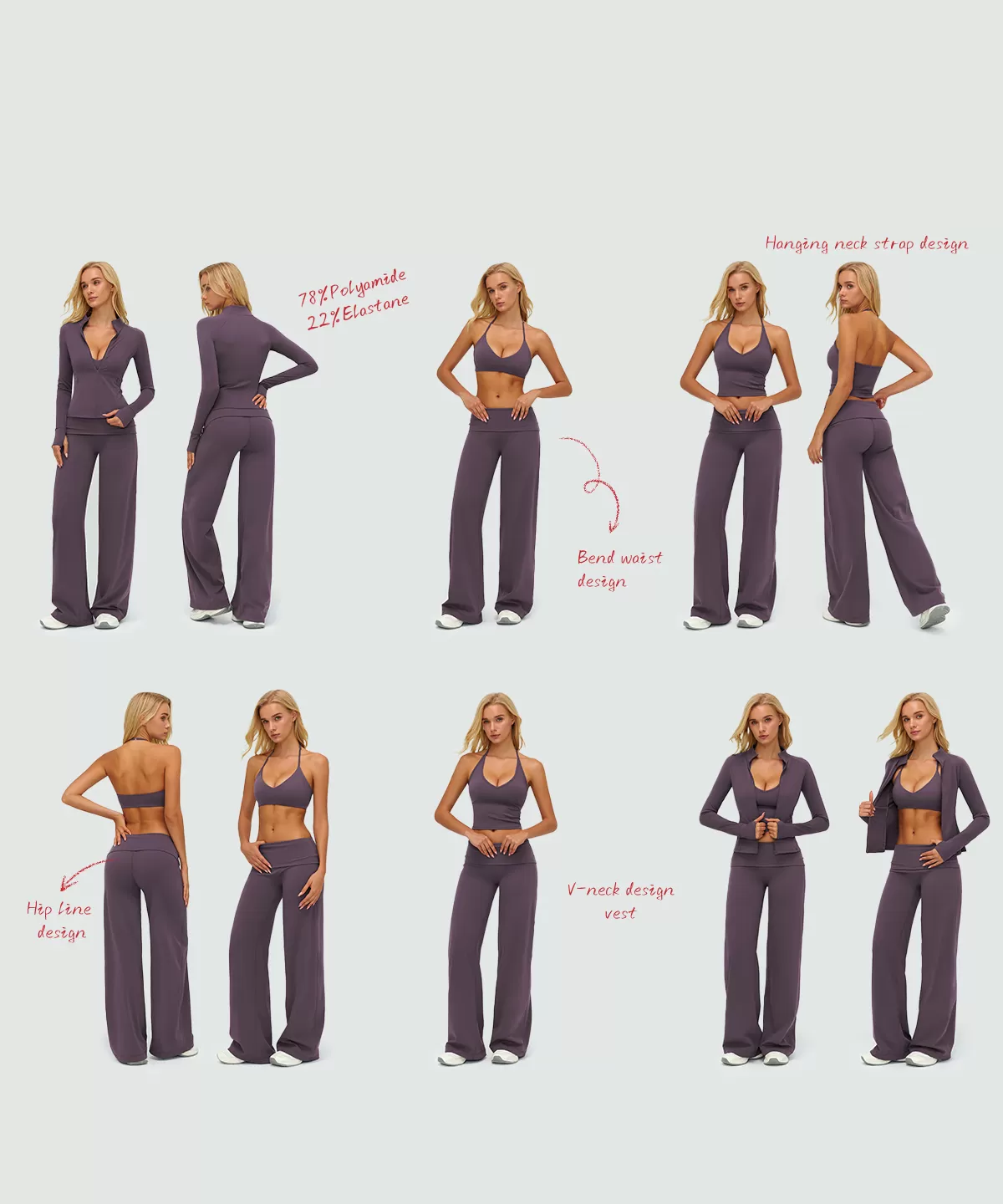 Nuevo Lanzamiento: Conjunto de Yoga de 4 Piezas FGBTZ5529 Ya Disponible