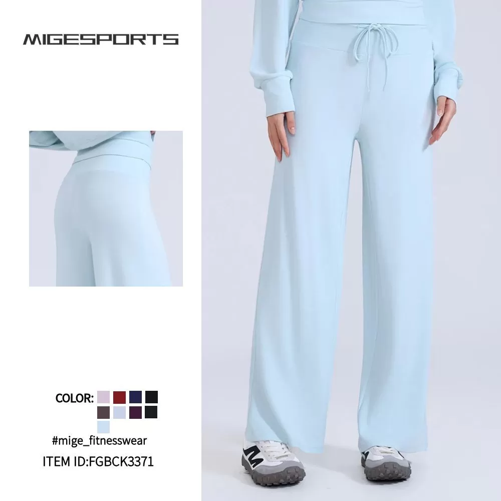 Pantalones de yoga de nuevo estilo, cintura elástica, holgados, de pierna recta, para fitness, de pierna ancha, informales, para correr, para mujer, FGBCK3371