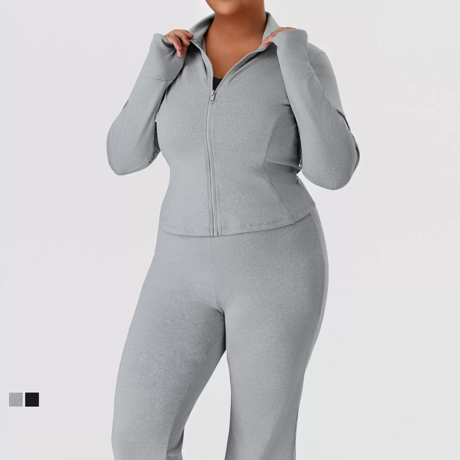 Conjunto de entrenamiento para mujer de talla grande, pantalones, traje de yoga, ropa deportiva, chaqueta de manga larga de talla grande, conjuntos de fitness para gimnasio, GBP 02517