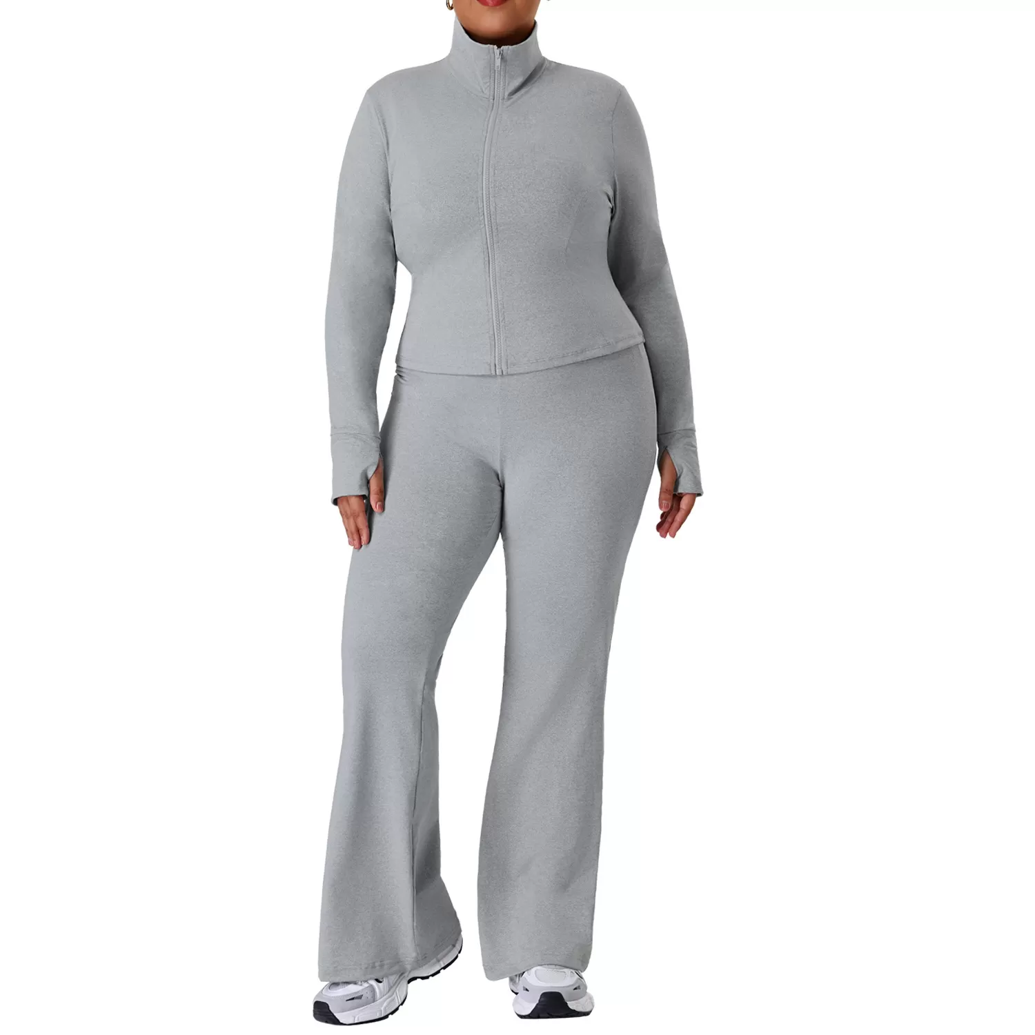 Conjunto de entrenamiento para mujer de talla grande, pantalones, traje de yoga, ropa deportiva, chaqueta de manga larga de talla grande, conjuntos de fitness para gimnasio, GBP 02517