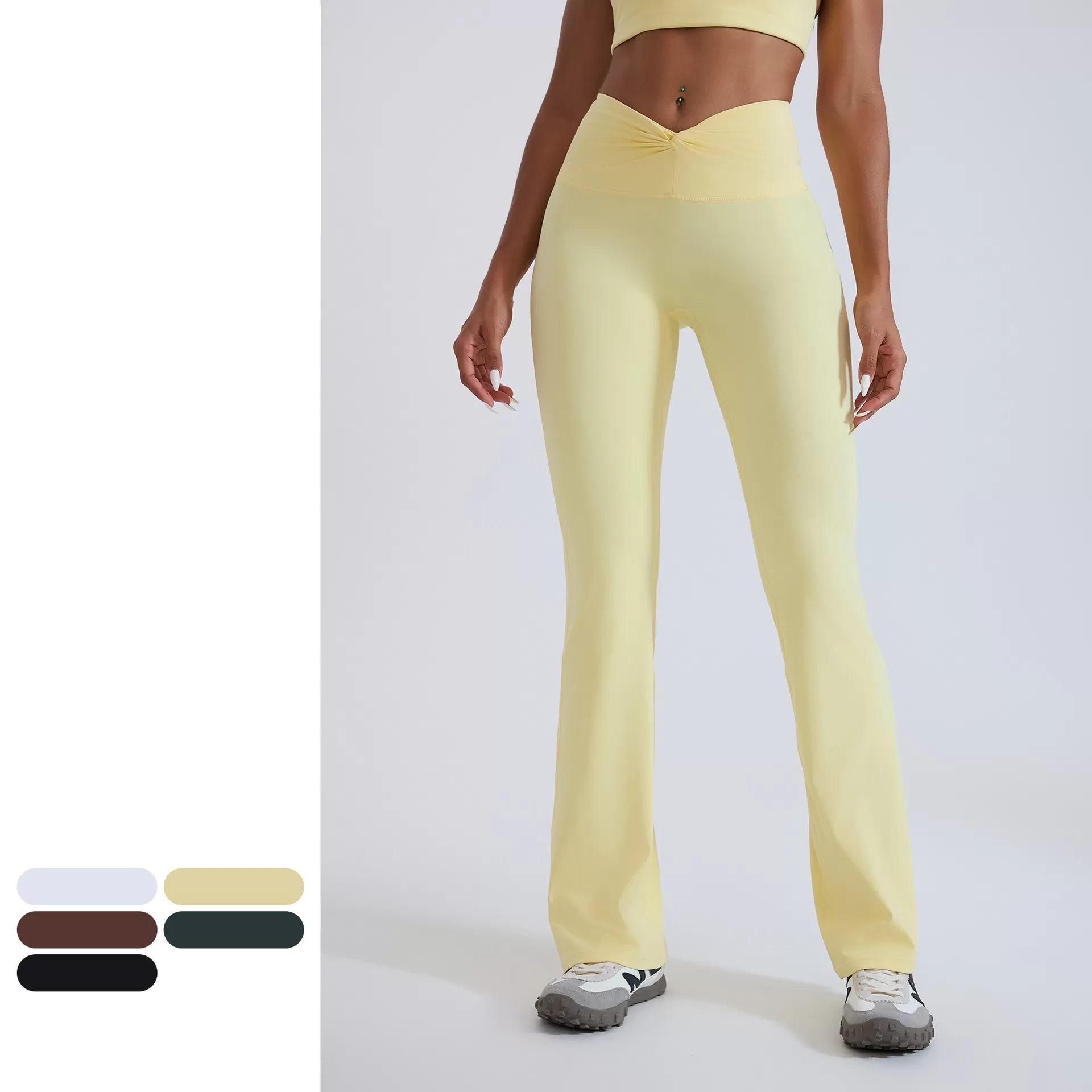 Pantalones de yoga para mujer, pantalones de yoga acampanados de cintura alta, leggings de fitness, pantalones elásticos para gimnasio, pantalones deportivos casuales de pierna ancha FGBYCK5764