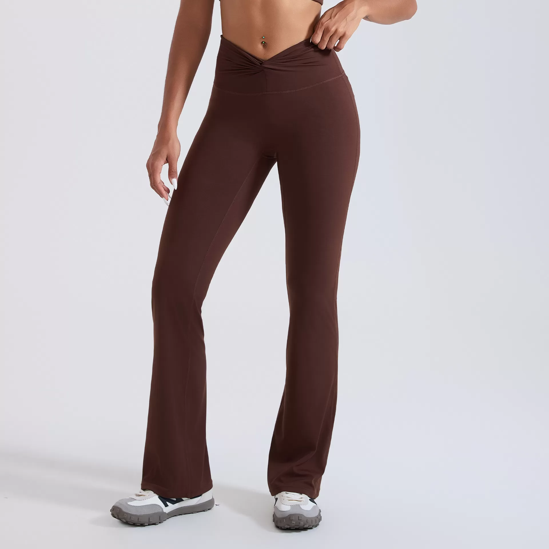 Pantalones de yoga para mujer, pantalones de yoga acampanados de cintura alta, leggings de fitness, pantalones elásticos para gimnasio, pantalones deportivos casuales de pierna ancha FGBYCK5764