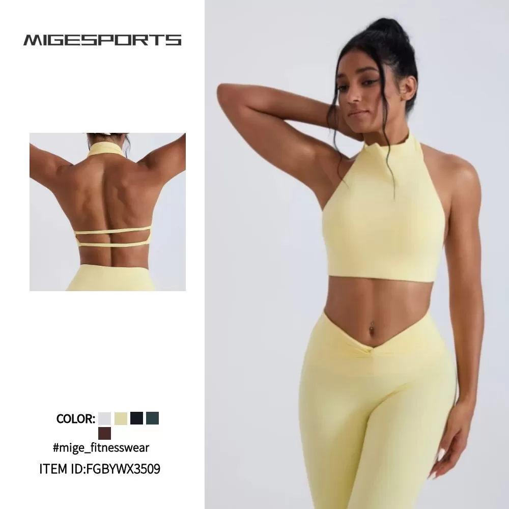 Sujetador deportivo de compresión para mujer, con logotipo personalizado, para el pecho, FGBYWX3509