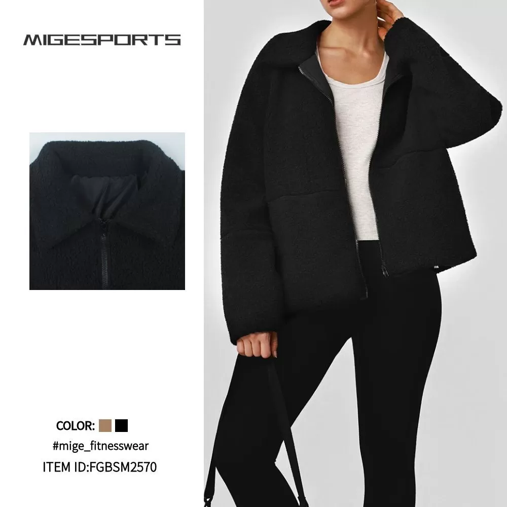 Chaqueta deportiva de manga larga con cremallera para mujer, FGBSM2570