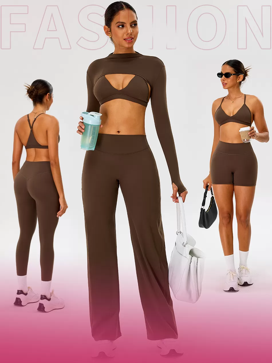 Conjuntos de ropa deportiva atlética para mujer, de secado rápido, elásticos y de gran calidad, para entrenamiento y yoga, FGBTM0277Y