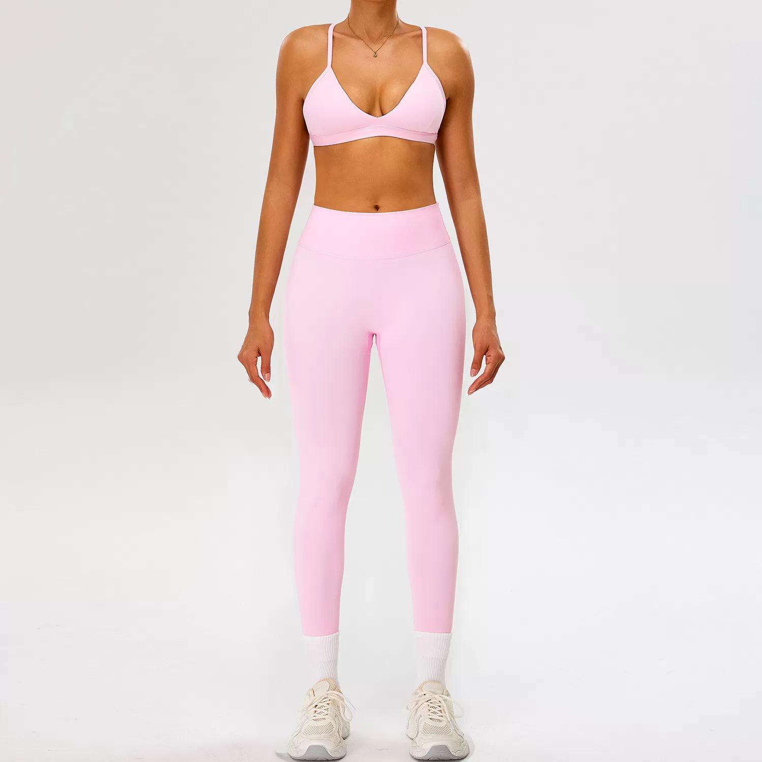 Sujetador y leggings rosas