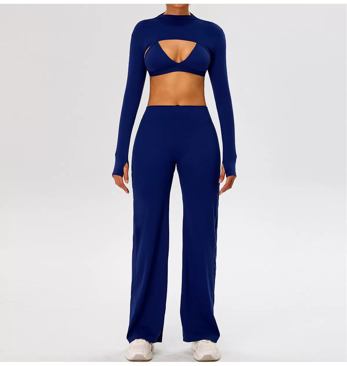 Sujetador + top + pantalón azul oscuro