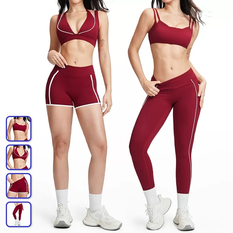 Conjuntos de ropa deportiva para mujer, ropa deportiva para gimnasio, leggings y pantalones cortos, conjuntos de yoga FGBTZ5079