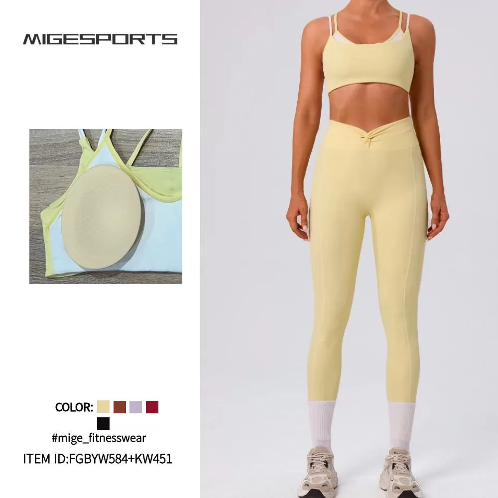 Ropa deportiva para mujer, conjuntos de gimnasio de alta calidad, ropa deportiva, conjunto de yoga FGBYW584+KW451