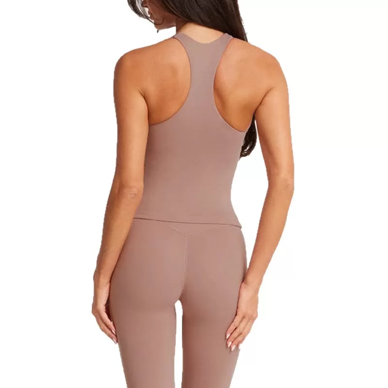 Camiseta deportiva de tirantes para mujer, para fitness, yoga, ajustada y cómoda, con almohadillas para el pecho FGBU131