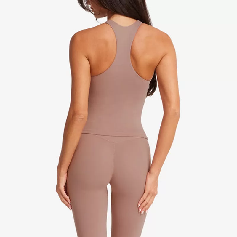 Camiseta deportiva de tirantes para mujer, para fitness, yoga, ajustada y cómoda, con almohadillas para el pecho FGBU131