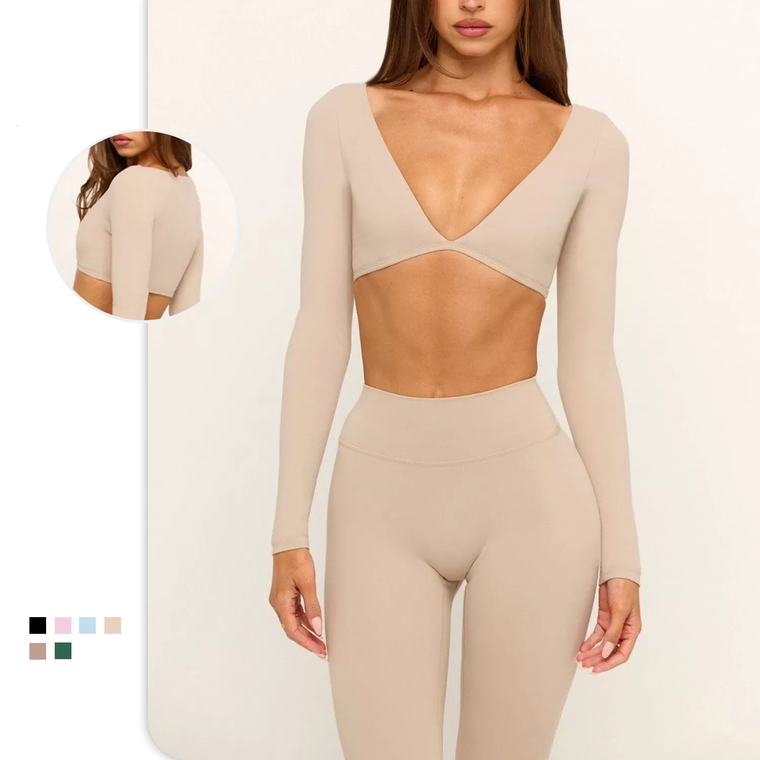 Camisetas de manga larga para mujer, elásticas, para fitness, yoga, secado rápido, para entrenamiento deportivo, FGBU170