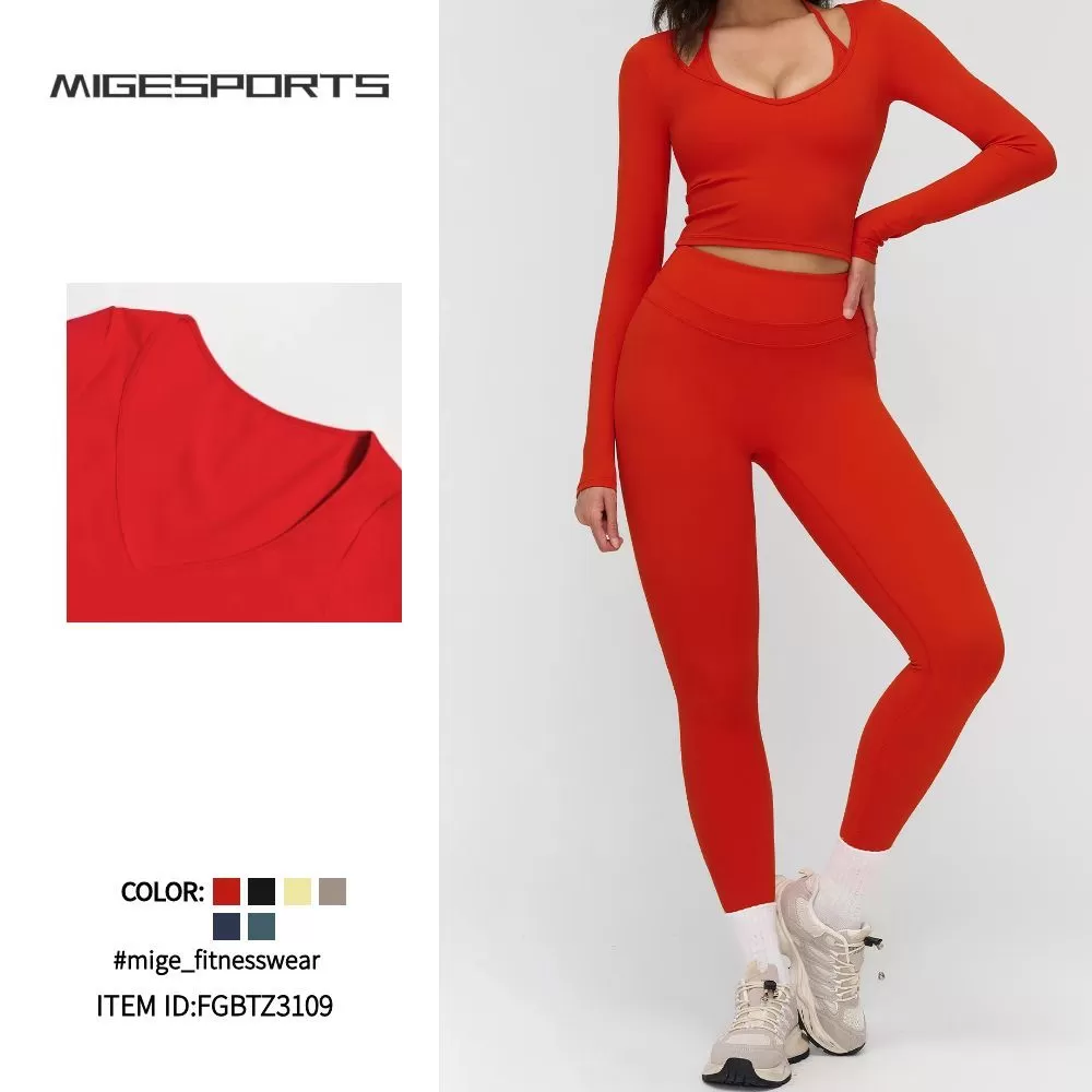 Conjunto de 5 piezas de ropa deportiva para mujer: ropa de entrenamiento, yoga, gimnasio y fitness. Modelo FGBTZ3109.