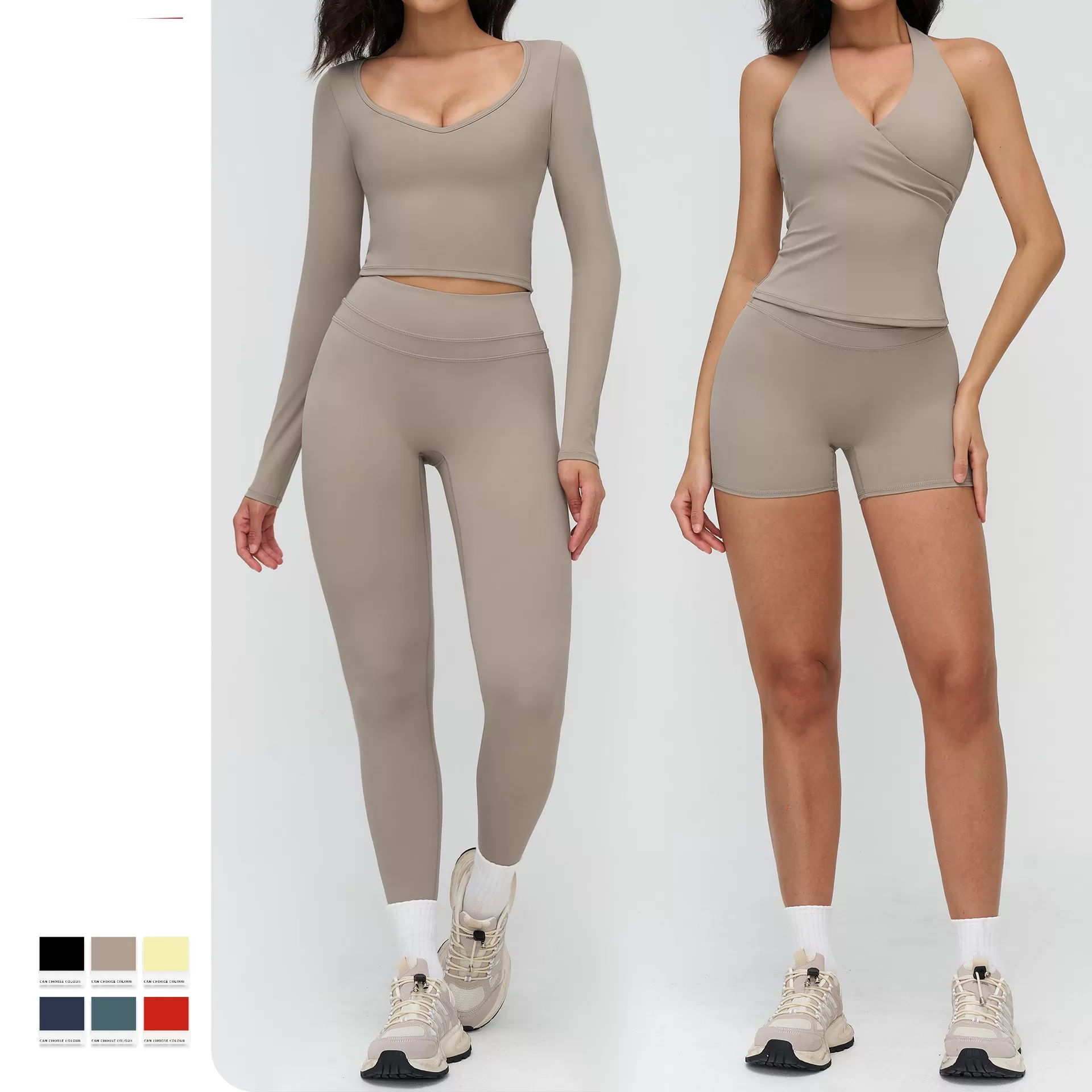 Conjunto de 5 piezas de ropa deportiva para mujer: ropa de entrenamiento, yoga, gimnasio y fitness. Modelo FGBTZ3109.