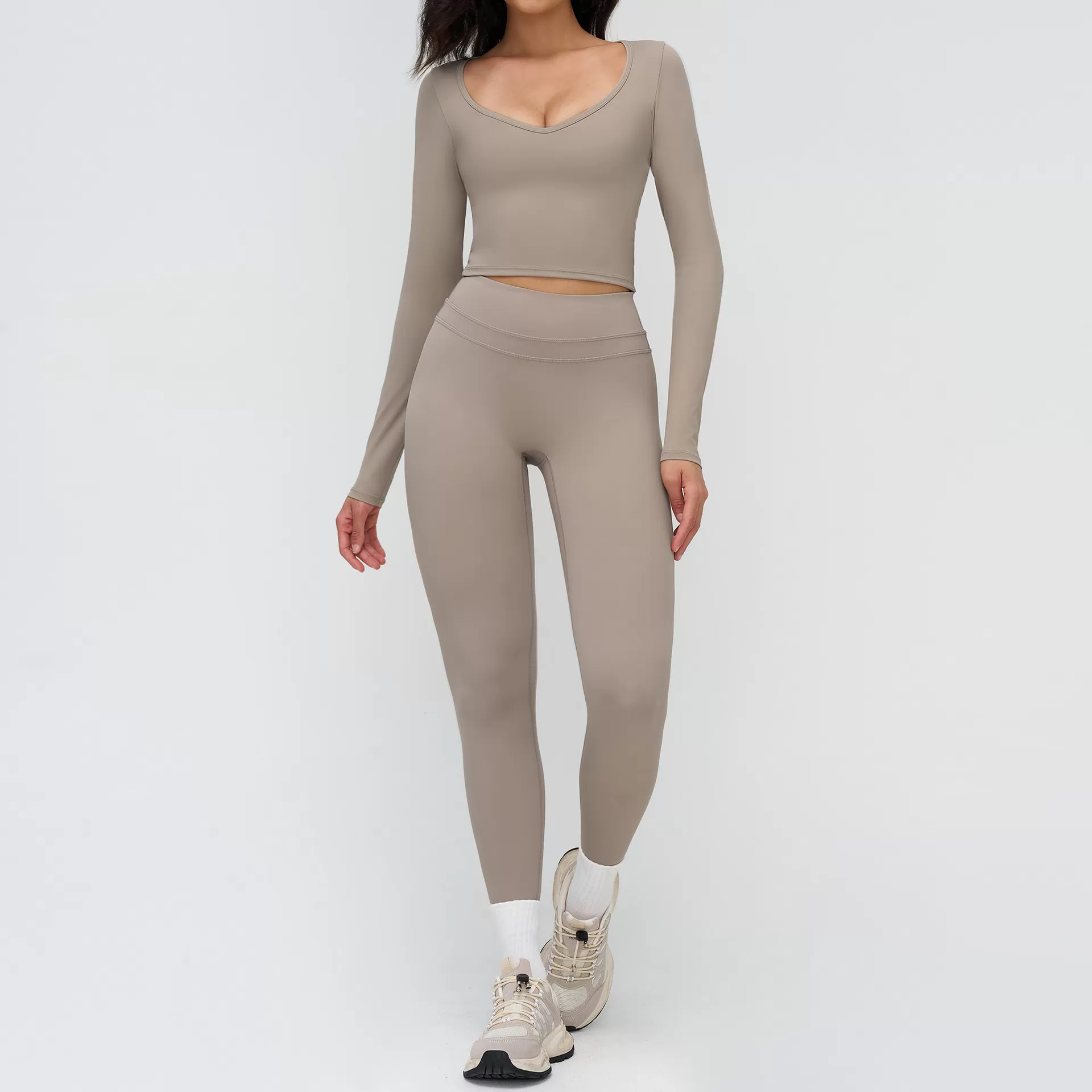 Tops de manga de lino + leggings