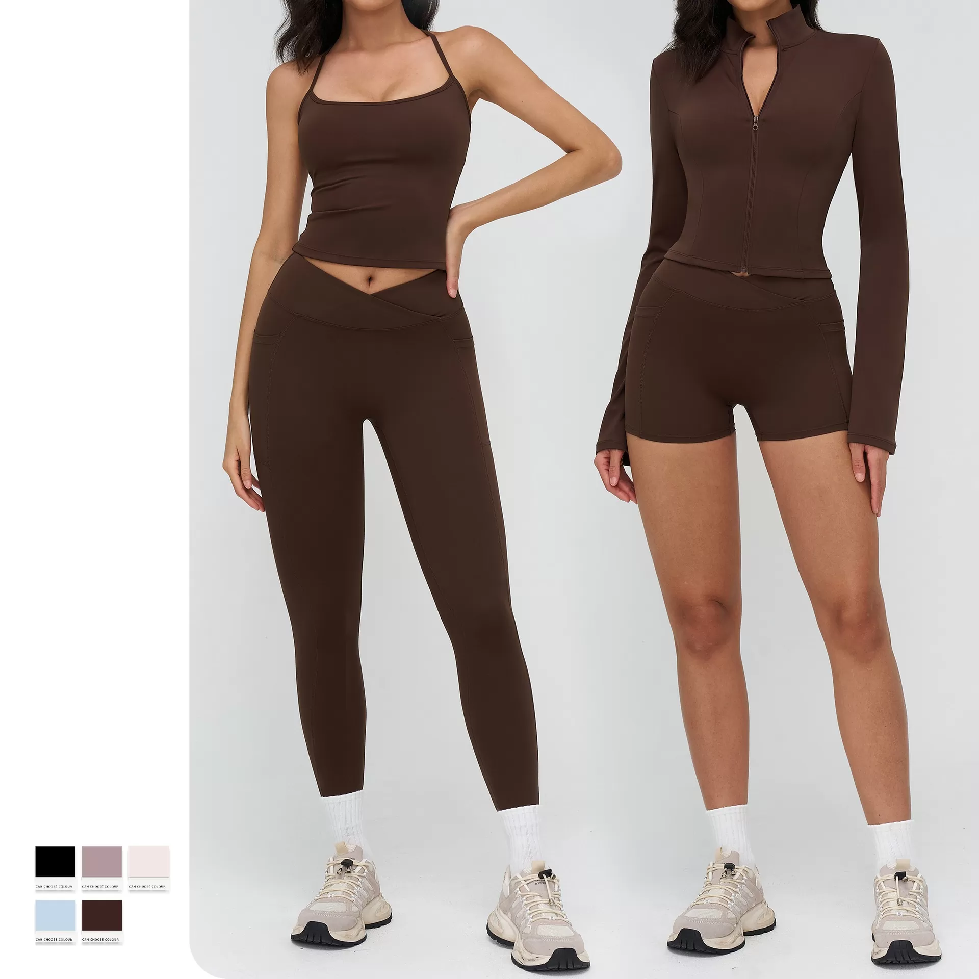 Conjunto deportivo para mujer, ideal para gimnasio, correr y yoga. Conjunto transpirable de 6 piezas para yoga. FGBTZ4518