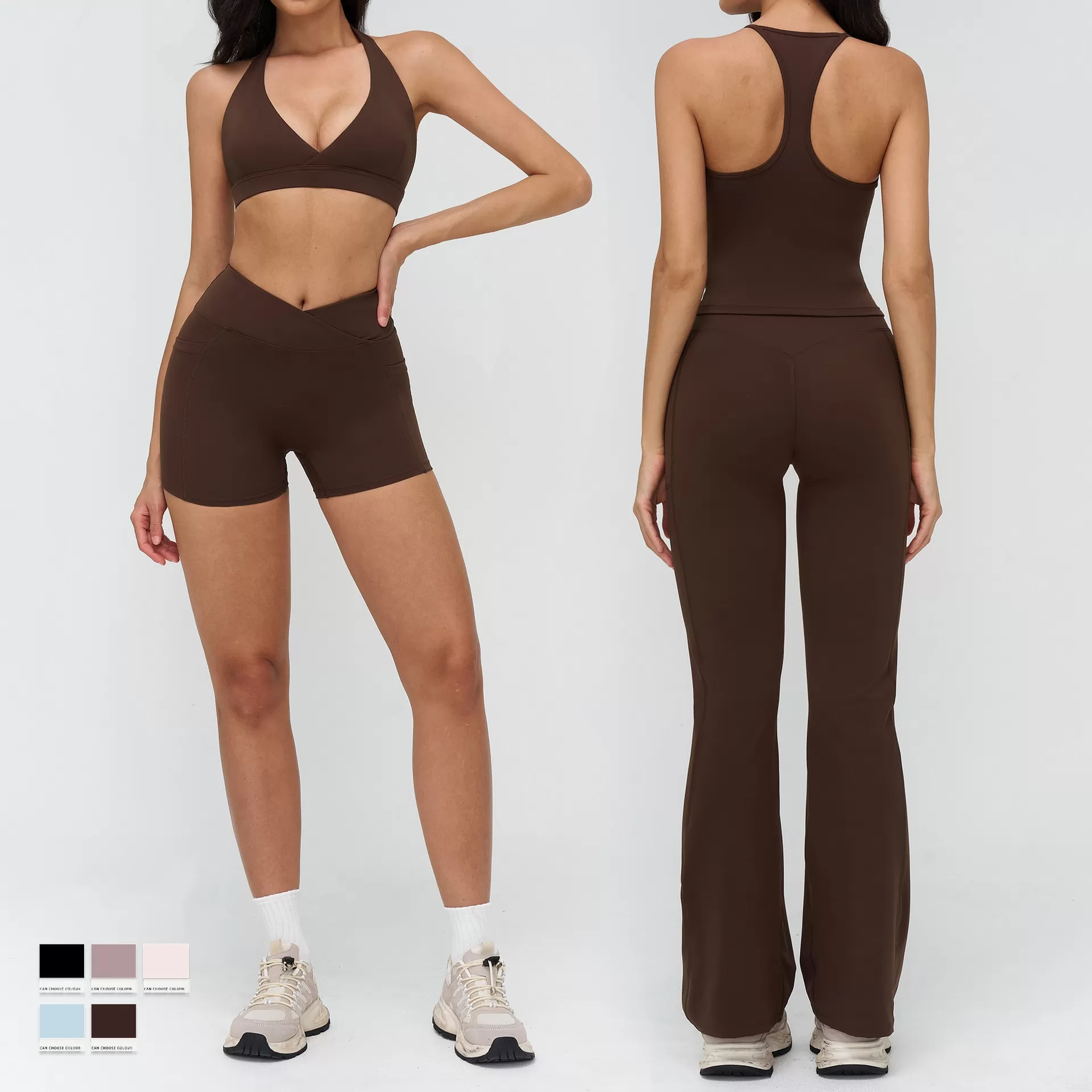 Conjunto deportivo para mujer, ideal para gimnasio, correr y yoga. Conjunto transpirable de 6 piezas para yoga. FGBTZ4518