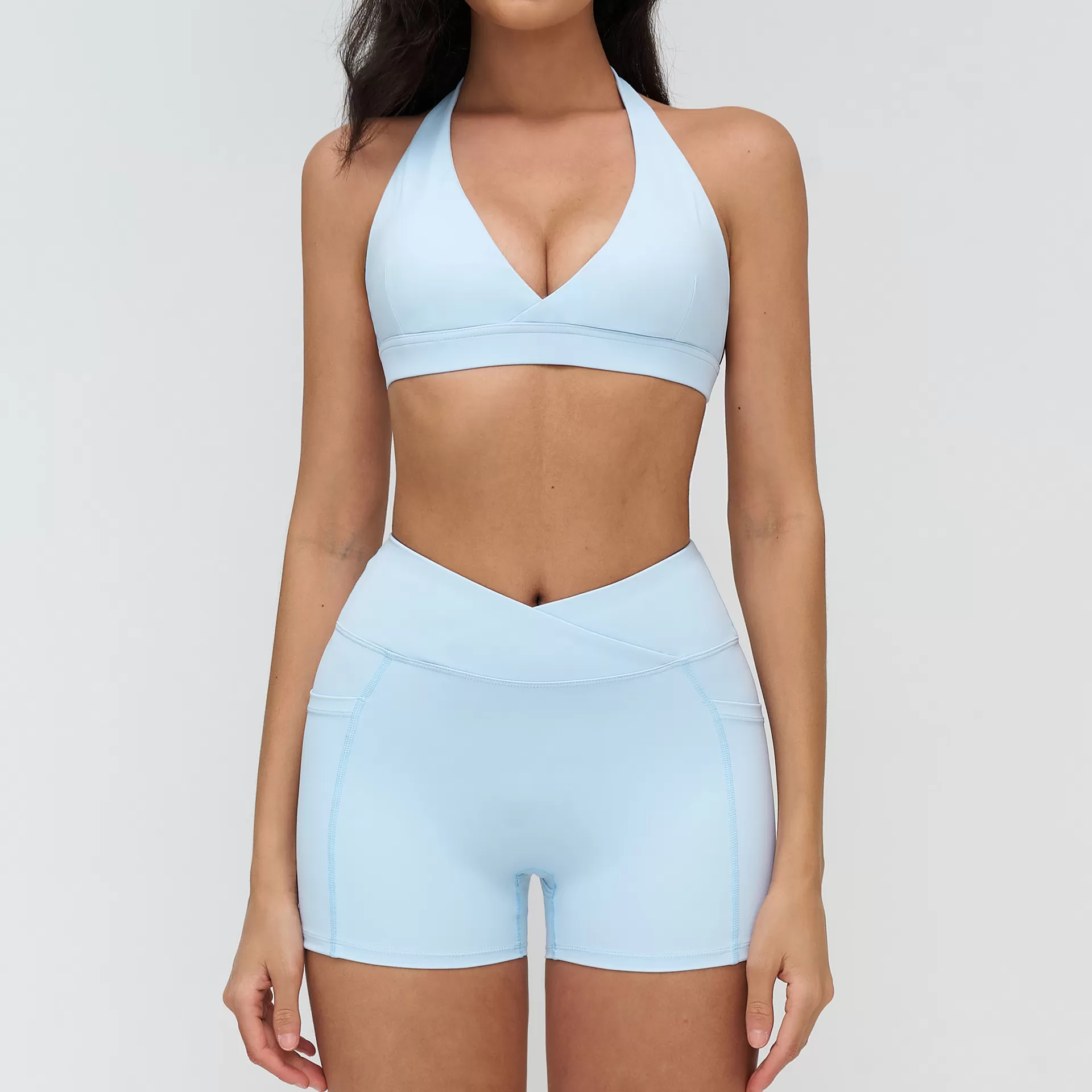 Sujetador azul + pantalones cortos