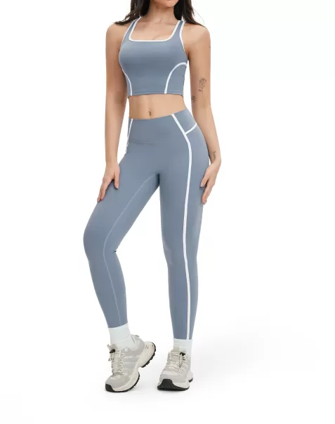 Camisetas sin mangas azules + leggings