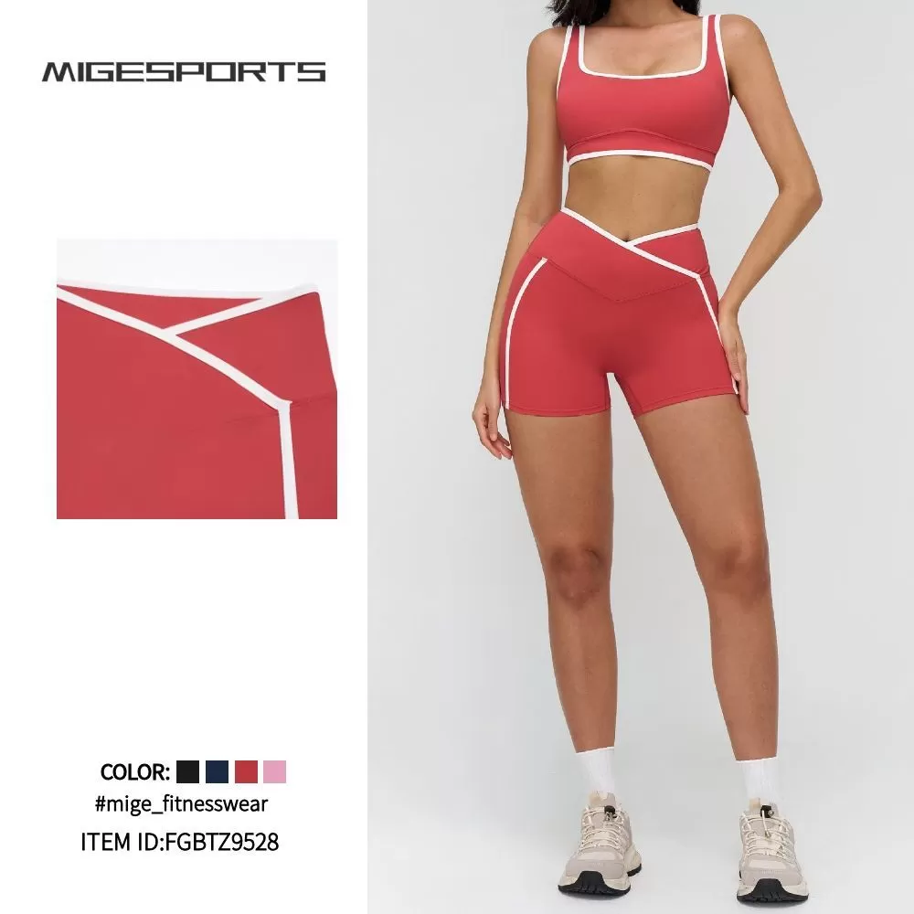 Conjuntos de ropa deportiva para mujer, aptos para el gimnasio, cómodos, elásticos en cuatro direcciones, ideales para entrenamiento al aire libre y yoga. Modelo FGBTZ9528.