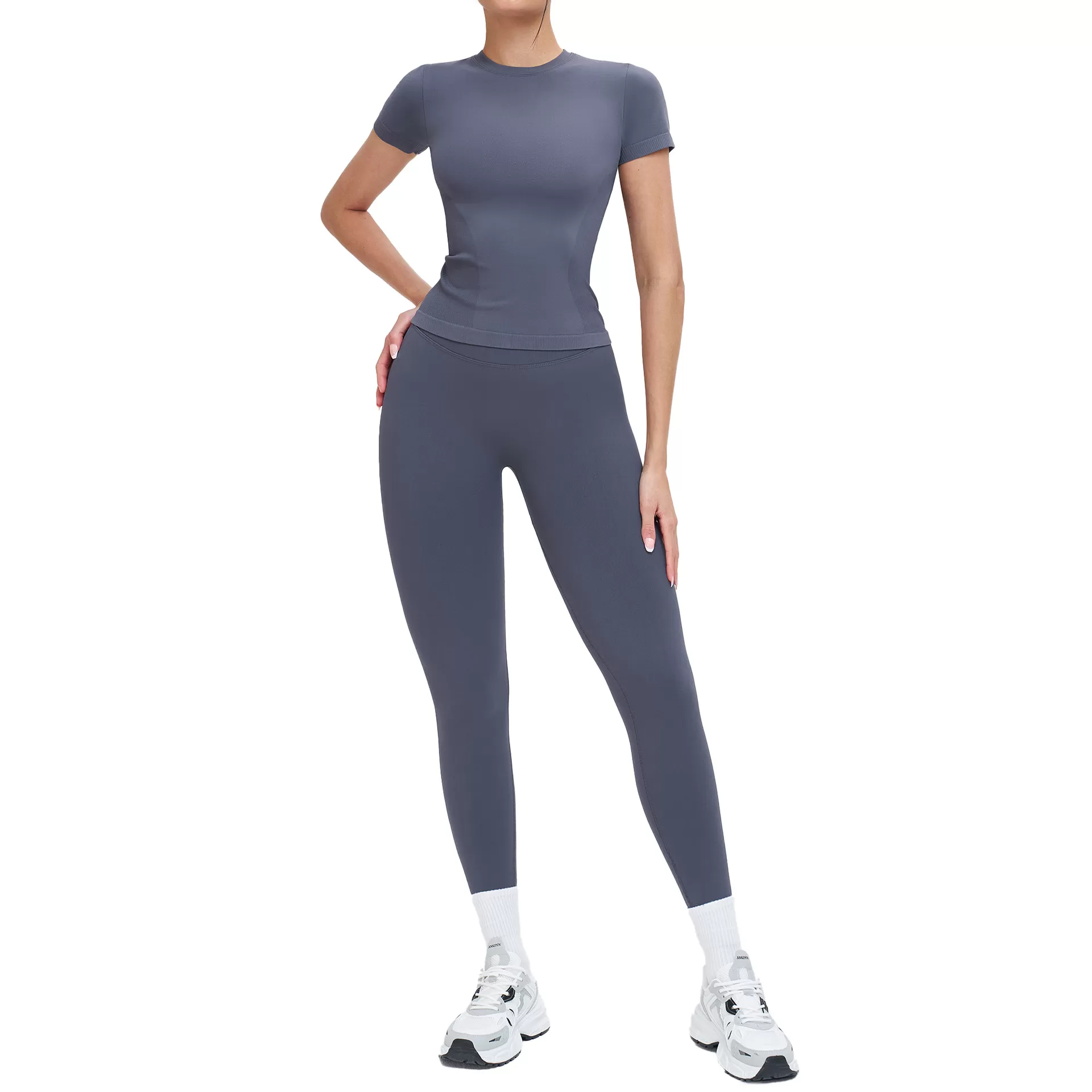 Conjunto deportivo de 5 piezas para mujer: ropa deportiva sin costuras de punto, leggings deportivos con efecto push-up para glúteos, ideal para gimnasio, fitness y yoga. FGBTZ5081