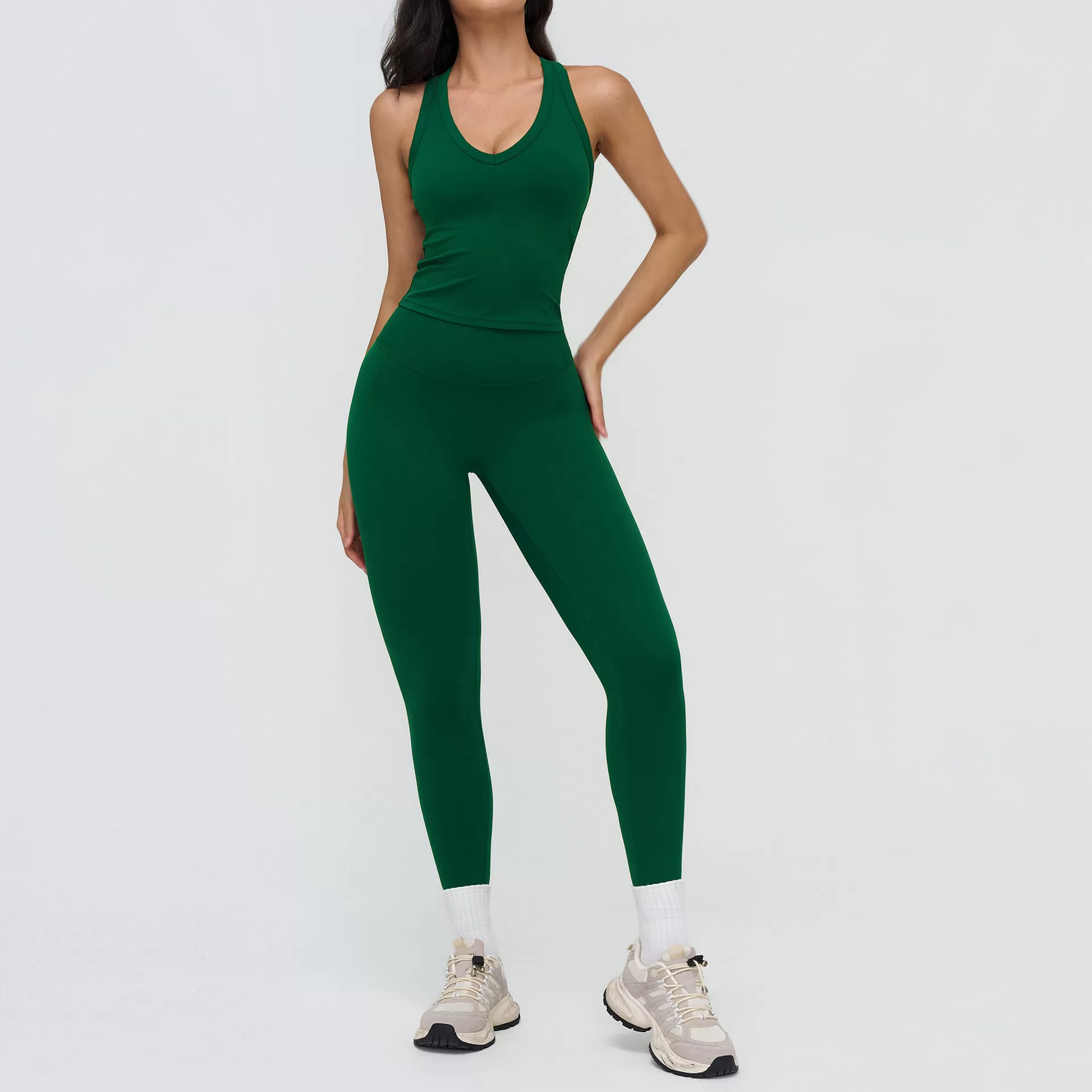 Conjunto de yoga: Sujetador deportivo de alto impacto, pantalones cortos, ropa de fitness para gimnasio, sujetador deportivo, leggings, ropa de yoga para mujer FGBTZ9307