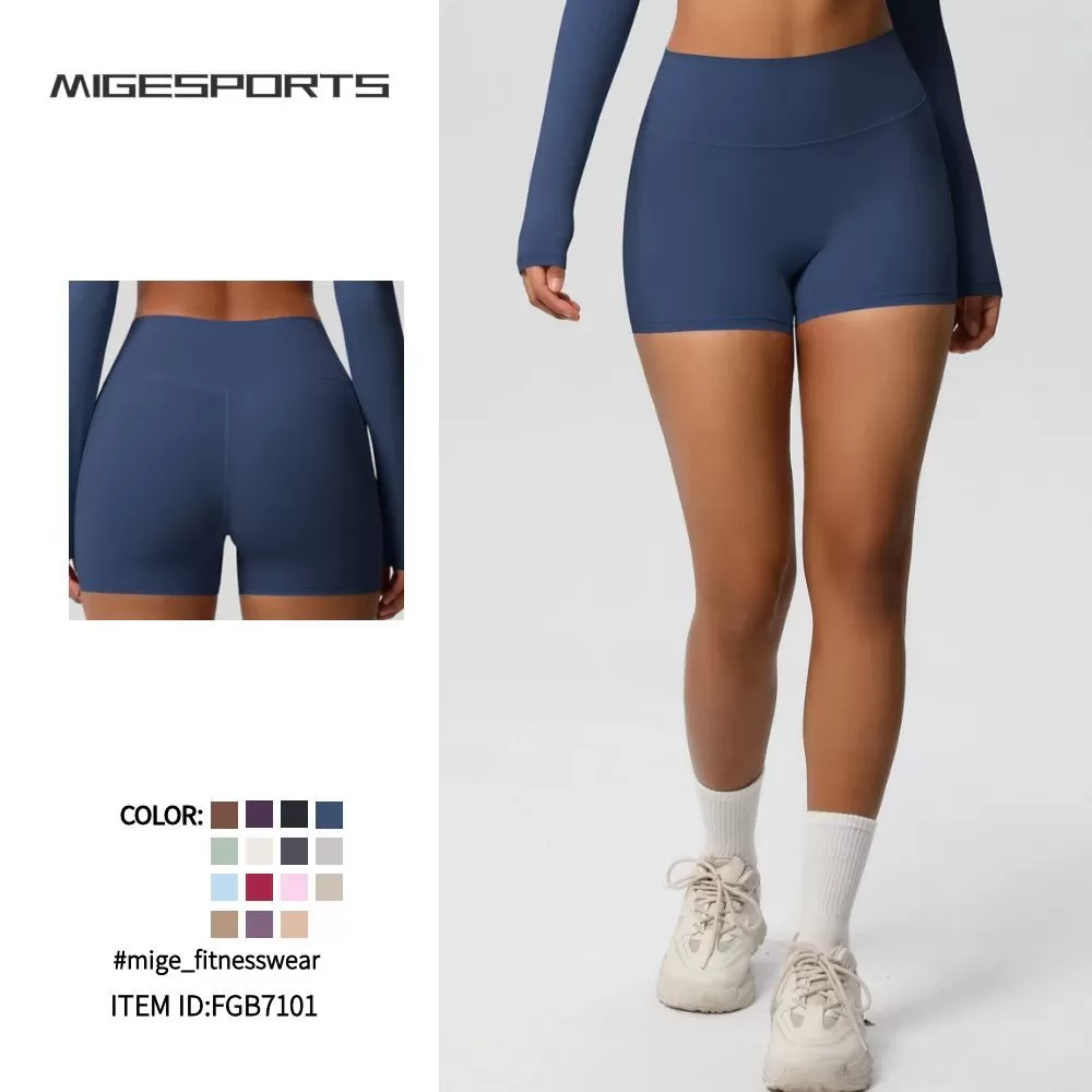 Pantalones cortos de yoga de cintura alta para deportes al aire libre, correr y andar en bicicleta, FGB7101