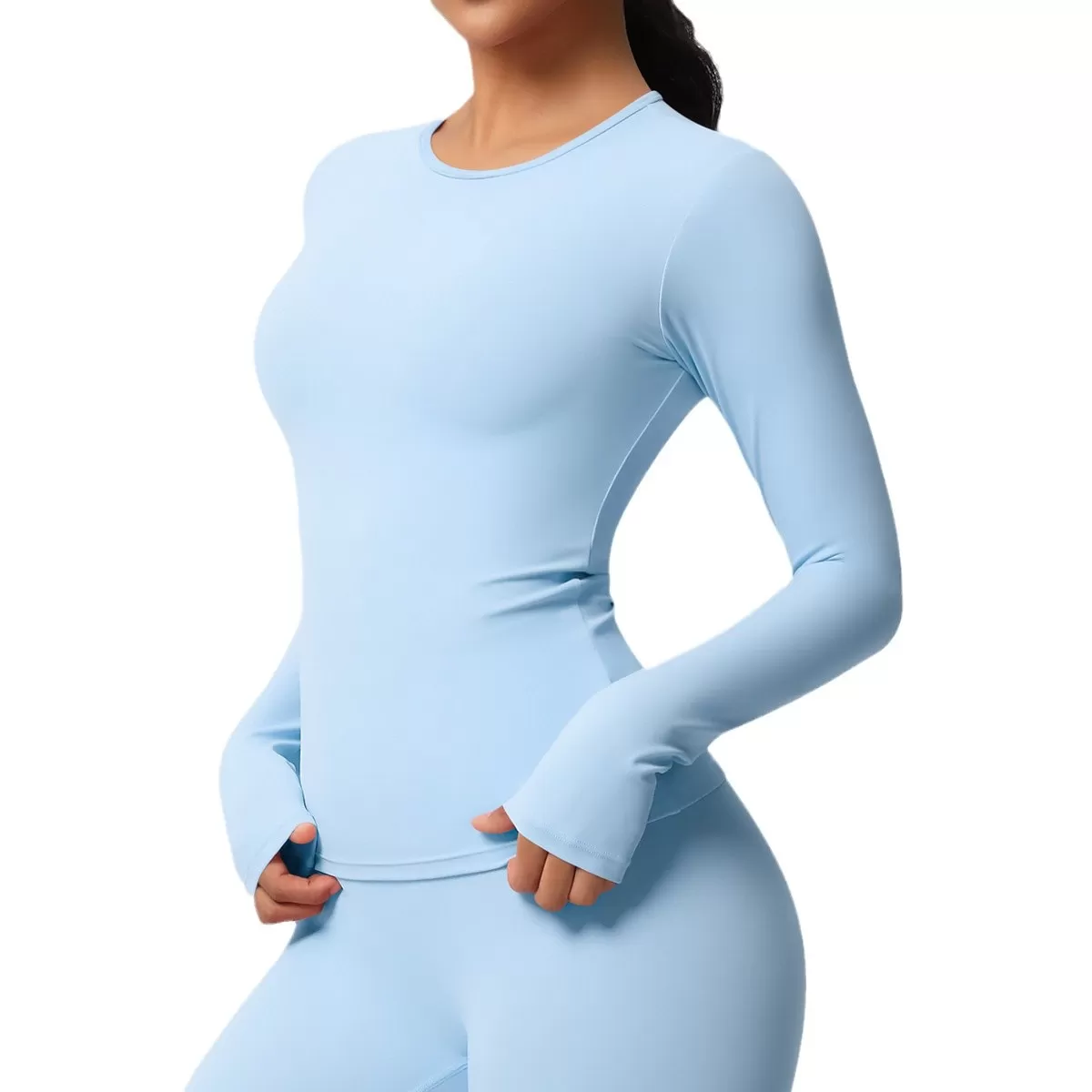 Camiseta de yoga de manga larga para mujer, suave, para gimnasio, FGB7102