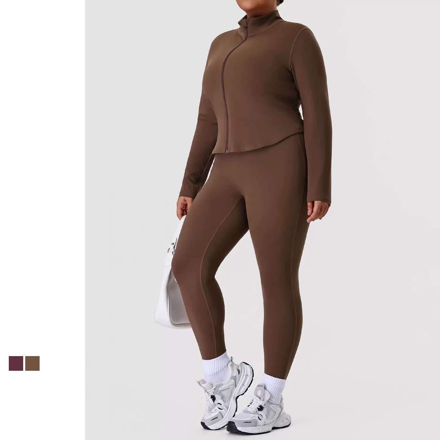 Conjunto de yoga de talla grande para mujer, ropa deportiva ajustada de dos piezas, conjunto de fitness FGBP02526