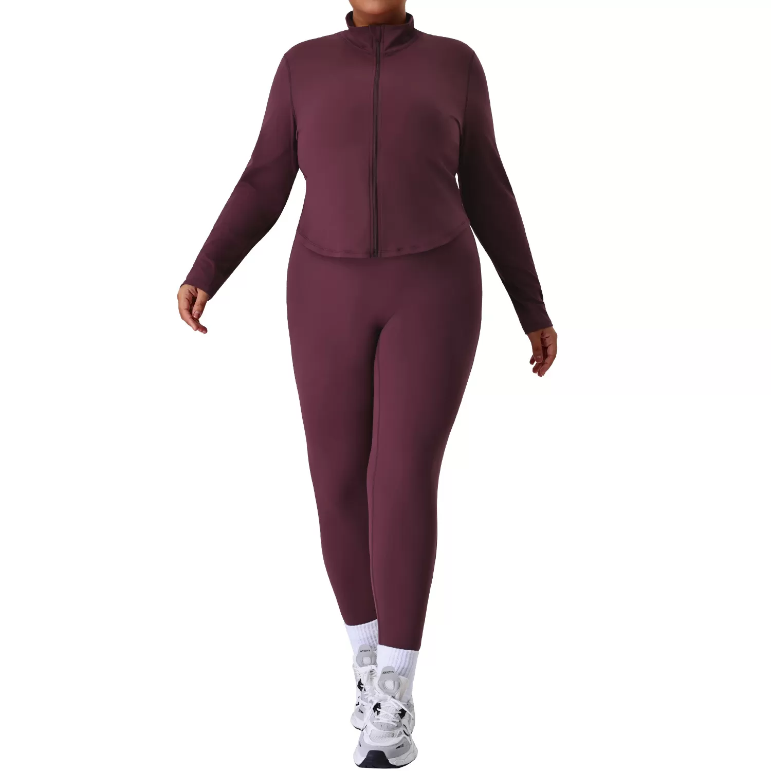 Conjunto de yoga de talla grande para mujer, ropa deportiva ajustada de dos piezas, conjunto de fitness FGBP02526