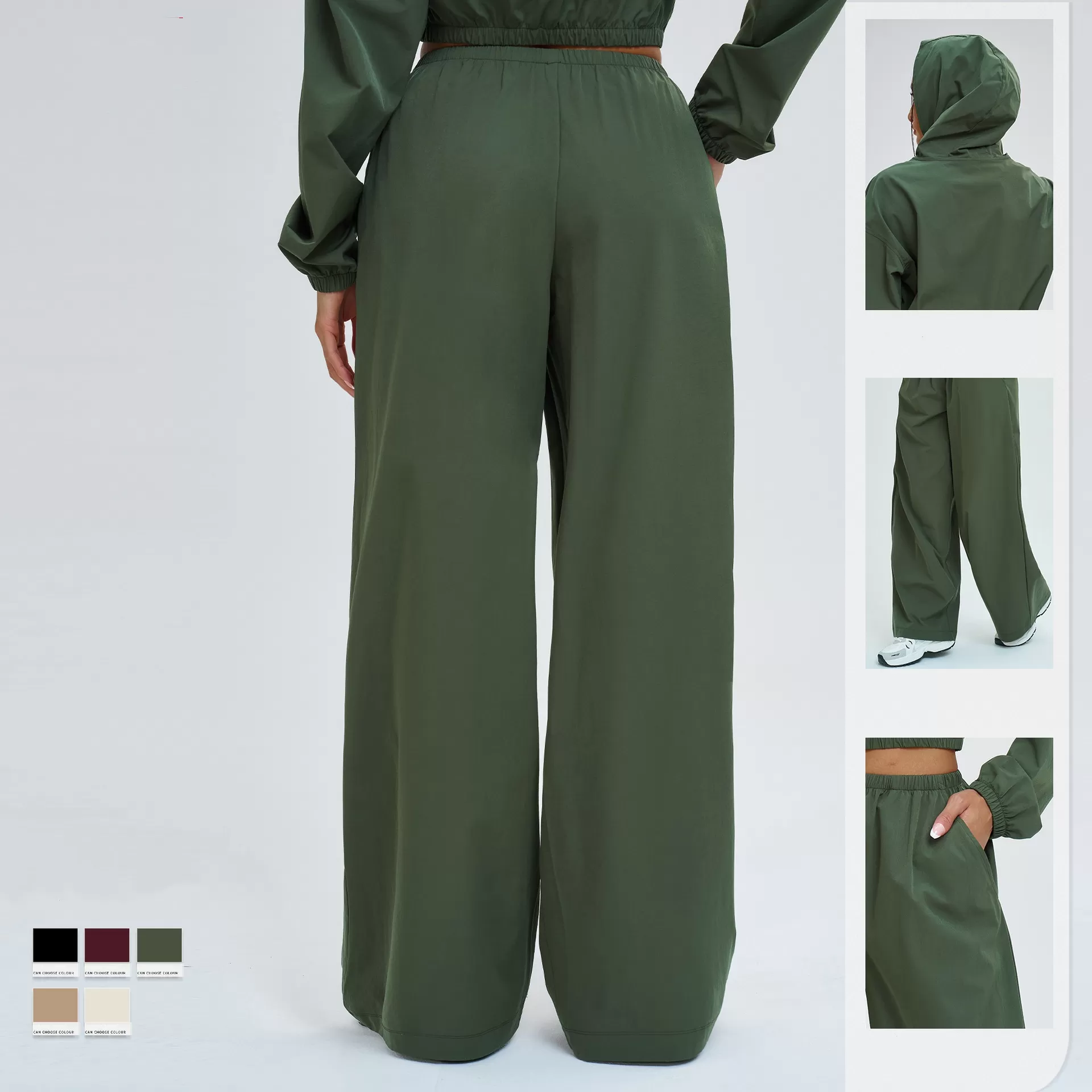 Pantalones deportivos con cremallera y bolsillo para mujer, ropa de gimnasio, transpirable, conjunto de 2 piezas para yoga y entrenamiento, FGBTZ2520