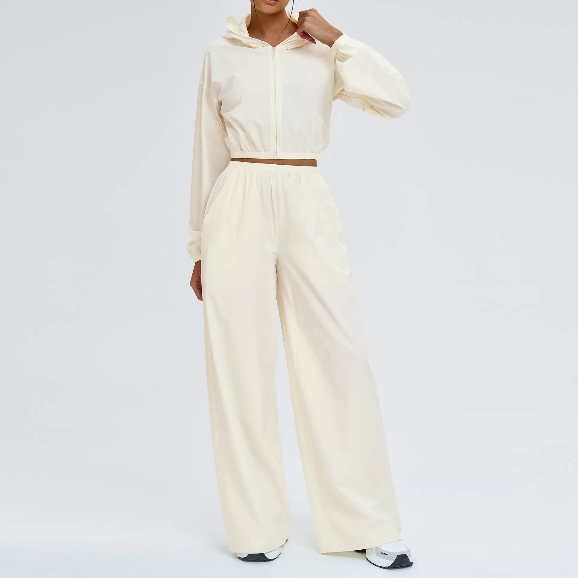 Pantalones deportivos con cremallera y bolsillo para mujer, ropa de gimnasio, transpirable, conjunto de 2 piezas para yoga y entrenamiento, FGBTZ2520