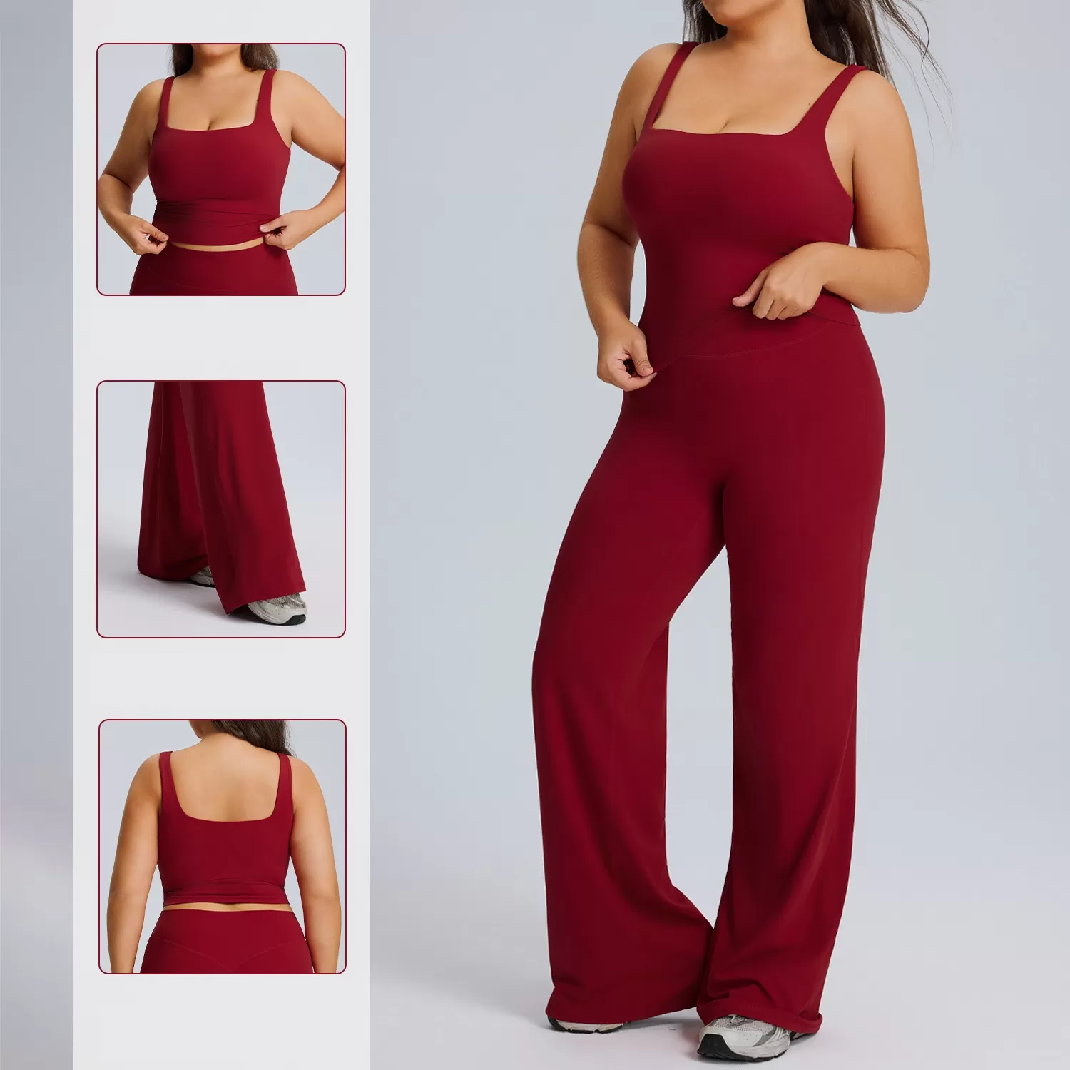 Ropa de yoga de talla grande para mujer, secado rápido, para pilates, running, deportes, conjunto de 2 piezas, conjunto de yoga, gimnasio, conjuntos de fitness para mujer FGBF244+245