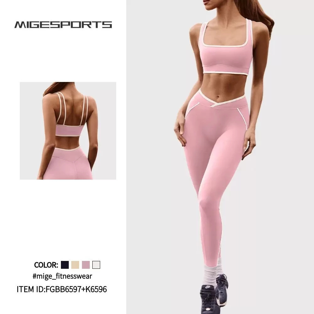 Conjuntos de mujer, nueva ropa deportiva, sujetador deportivo, leggings de cintura alta, traje de 3 piezas, conjuntos de gimnasio y fitness, conjunto de yoga FGBB6597+K6595+K6596