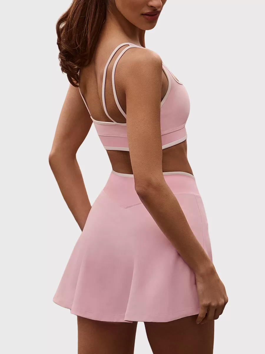 Conjunto deportivo de dos piezas para mujer, transpirable, con sujetador y falda de tenis, para yoga, FGBB6597+K6598