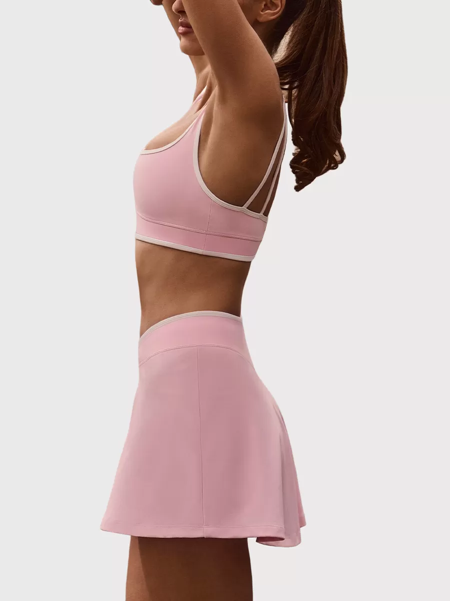 Conjunto deportivo de dos piezas para mujer, transpirable, con sujetador y falda de tenis, para yoga, FGBB6597+K6598