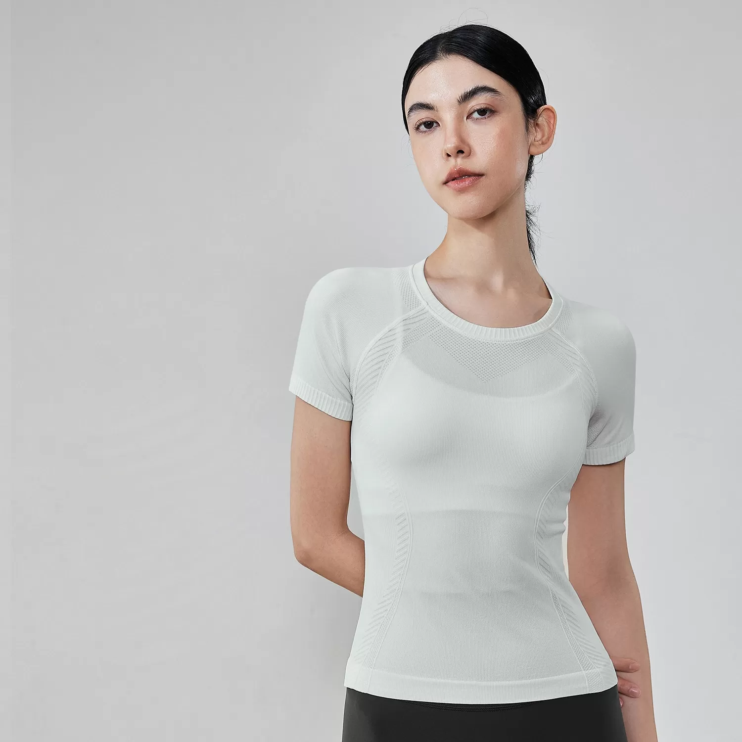 Ropa deportiva para mujer, para correr, cuello redondo, manga corta, para gimnasio, fitness, entrenamiento, FGBTX53001