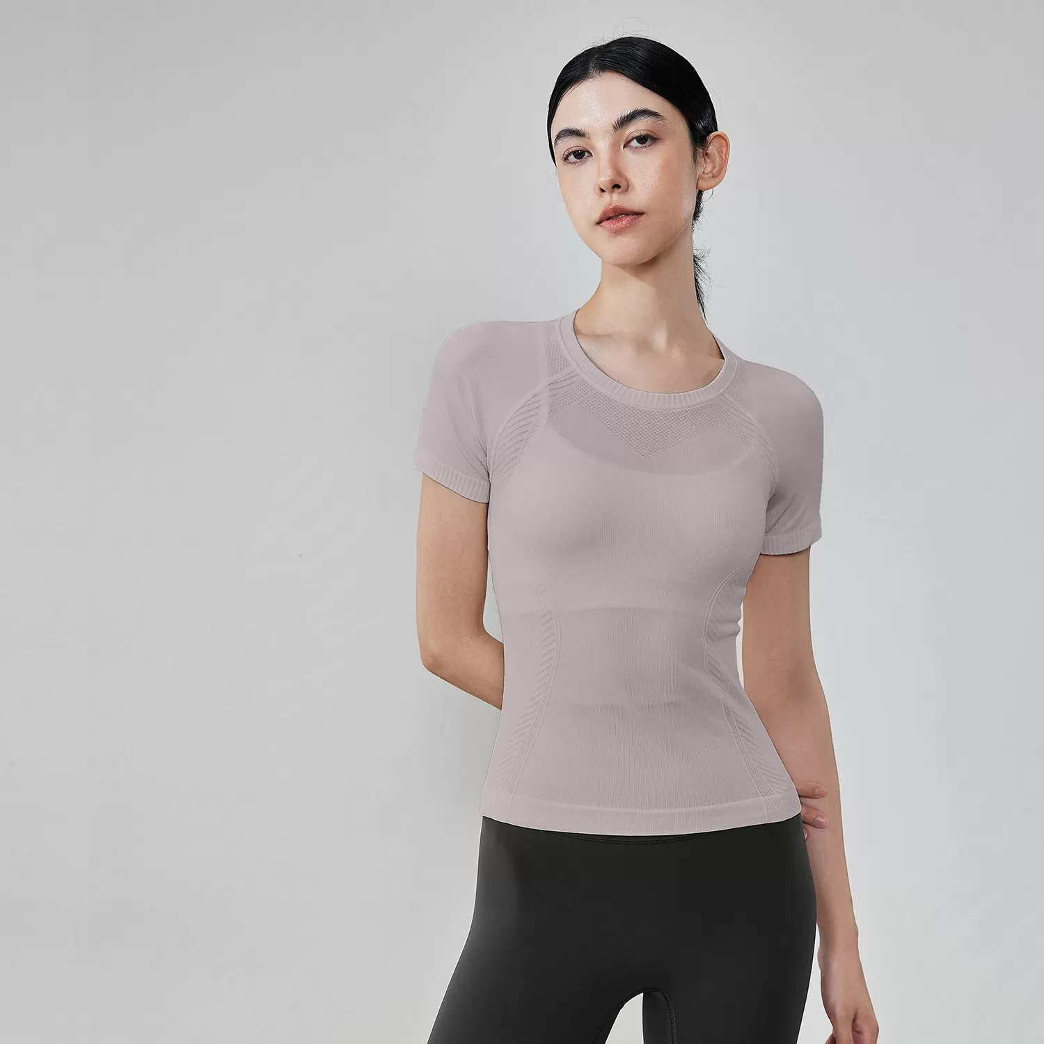 Ropa deportiva para mujer, para correr, cuello redondo, manga corta, para gimnasio, fitness, entrenamiento, FGBTX53001