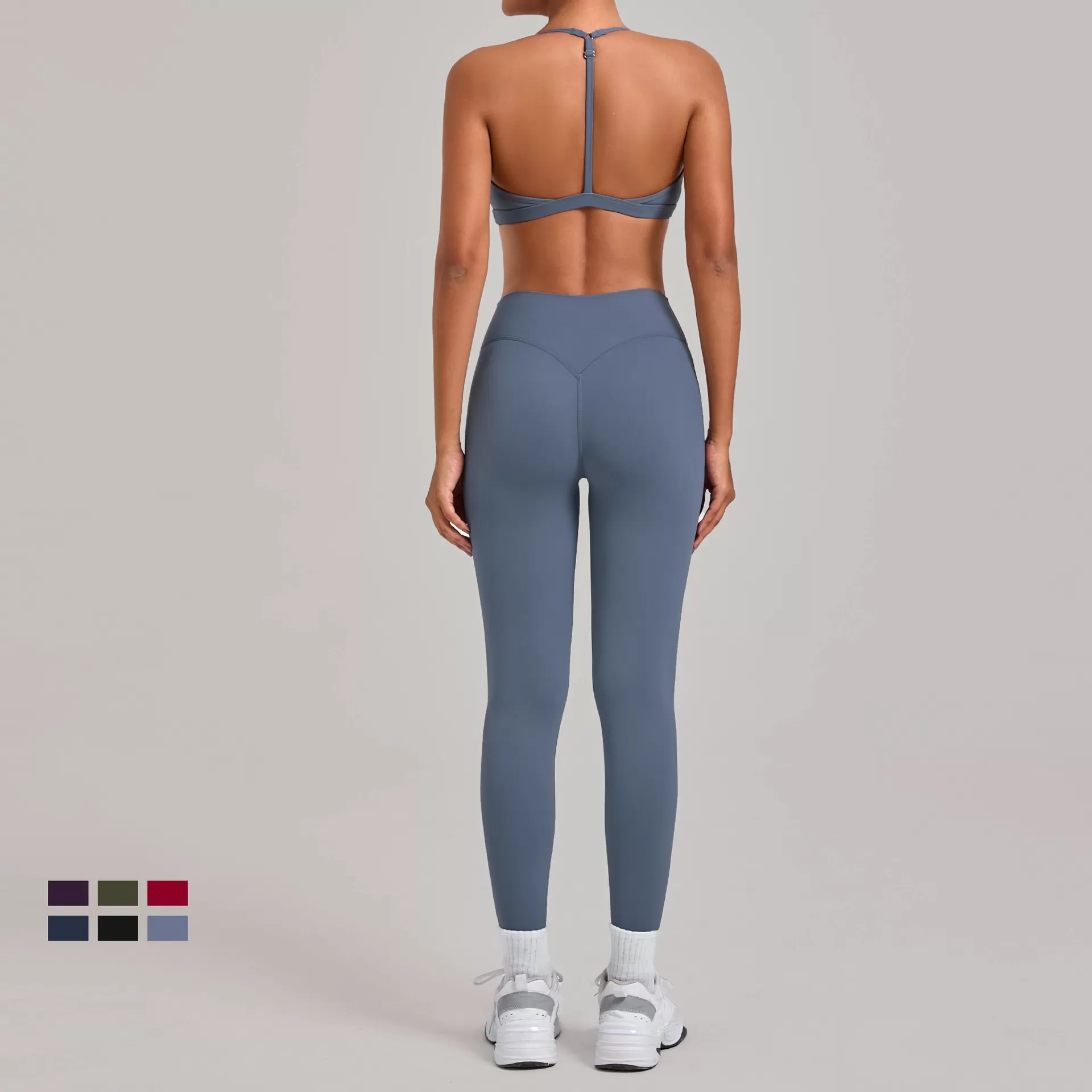 Conjunto de 2 piezas de ropa deportiva para mujer, leggings de gimnasio, sujetador deportivo, ropa de yoga, FGB2713+86600